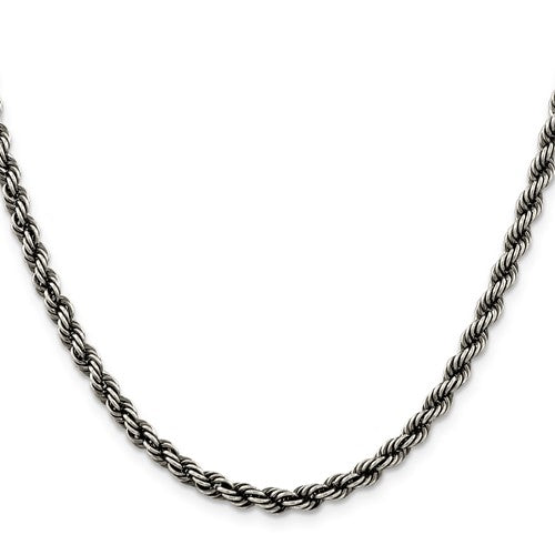 Ruthenium-Plated 24" Rope Chain