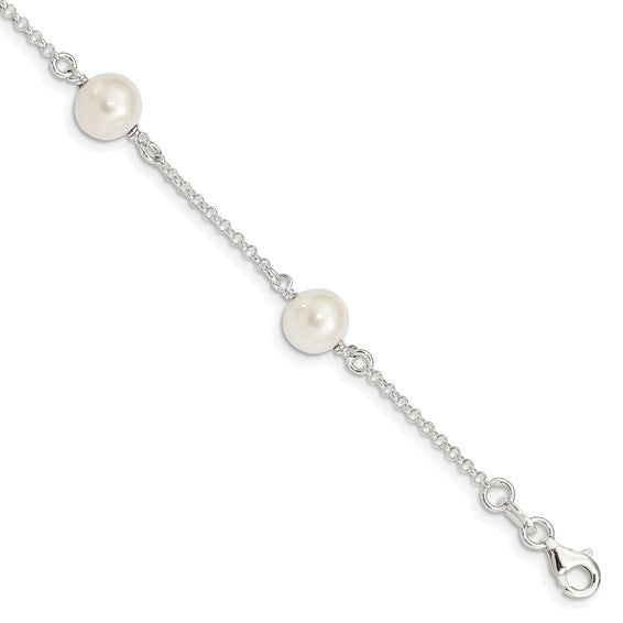 Sterling Silver Cultured Pearl Bracelet