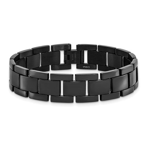 Stainless Steel Polished Black IP-Plated Bracelet