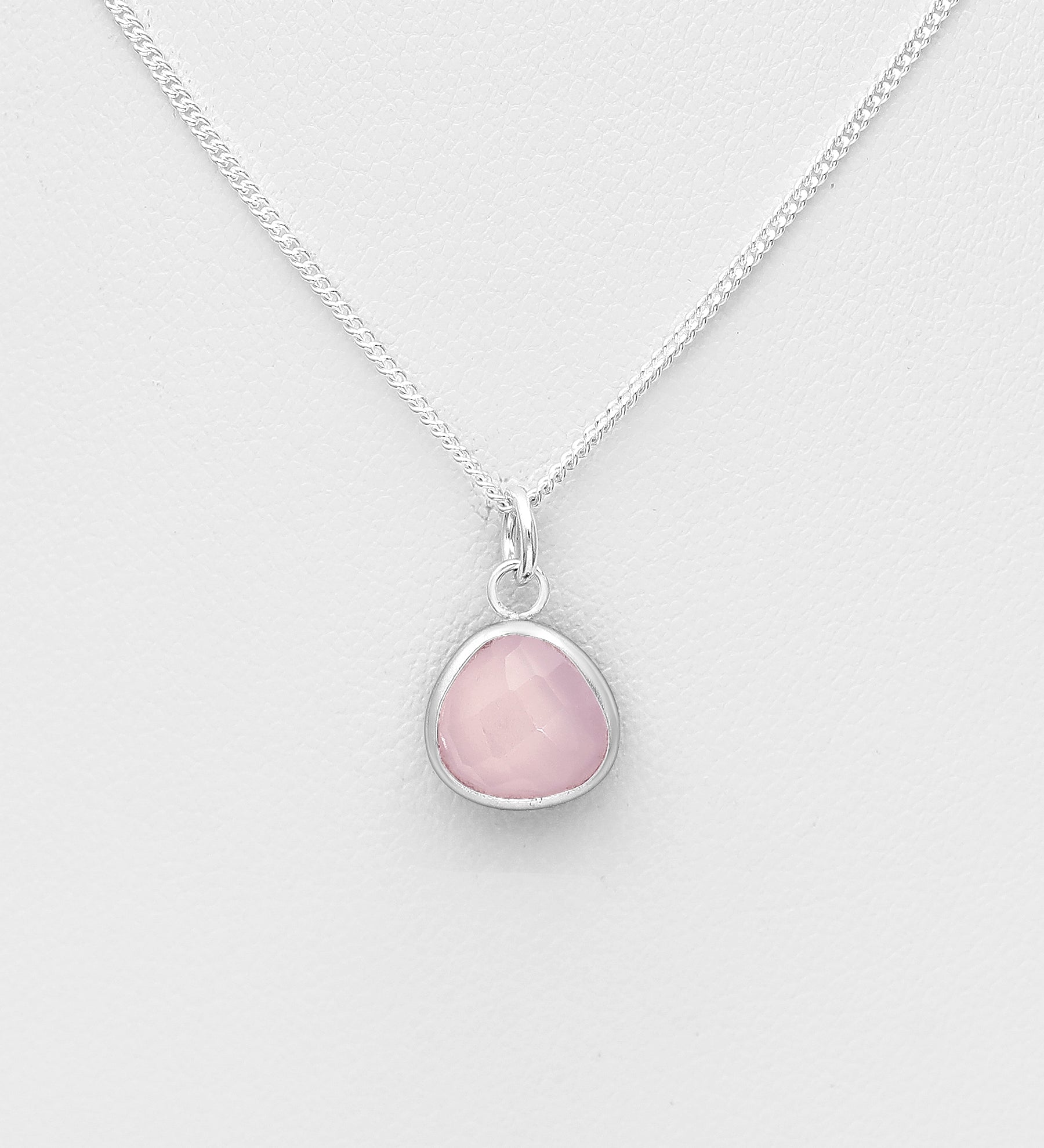 925 Sterling Silver Rose Quartz Necklace