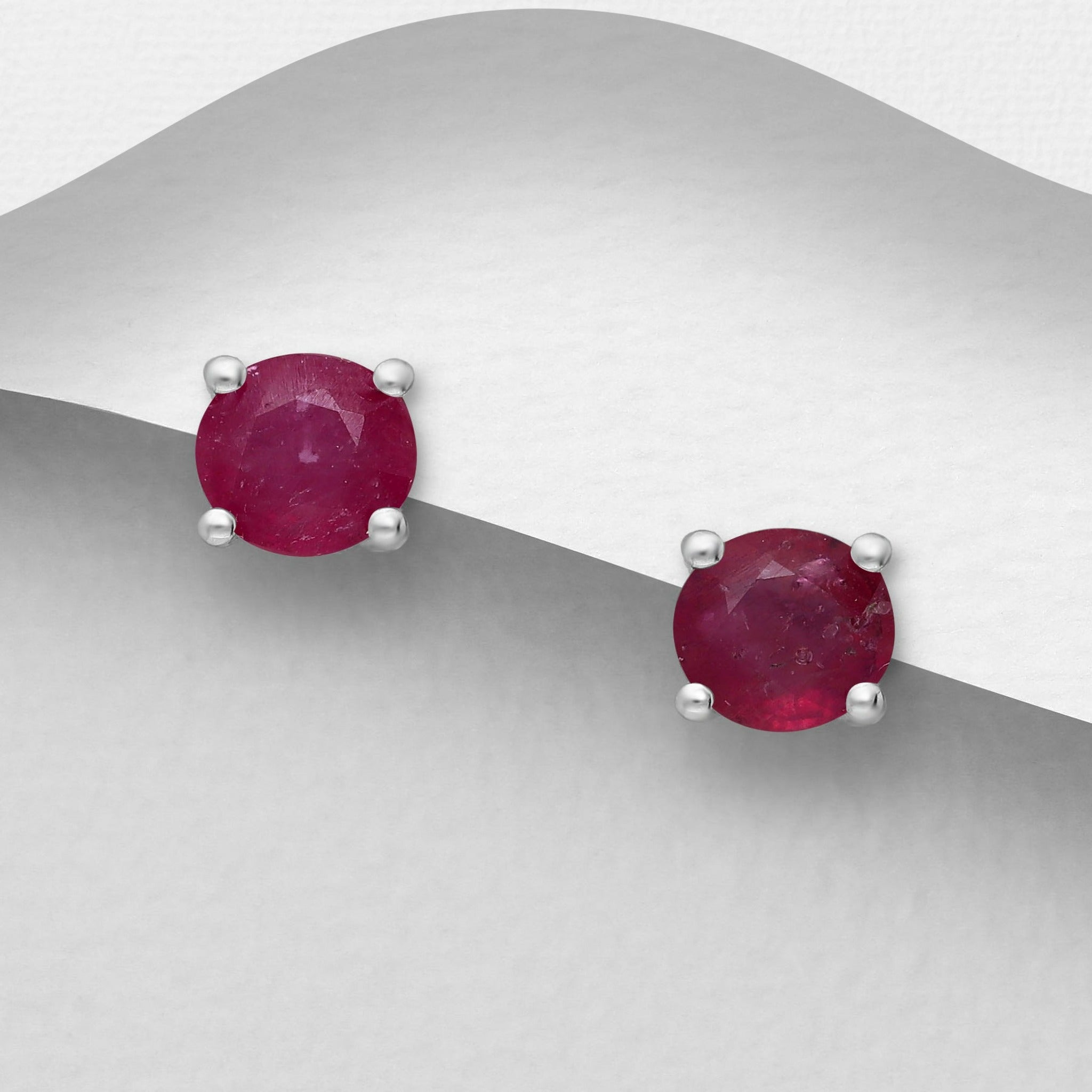 Sterling Silver Prong-Set Gemstone Earrings