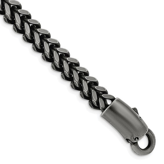 Men's Stainless Steel Antiqued & Brushed Heavy Wheat Bracelet
