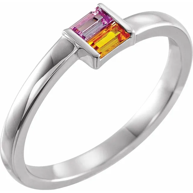 Family Ring - 5 Stone Baguette Ring