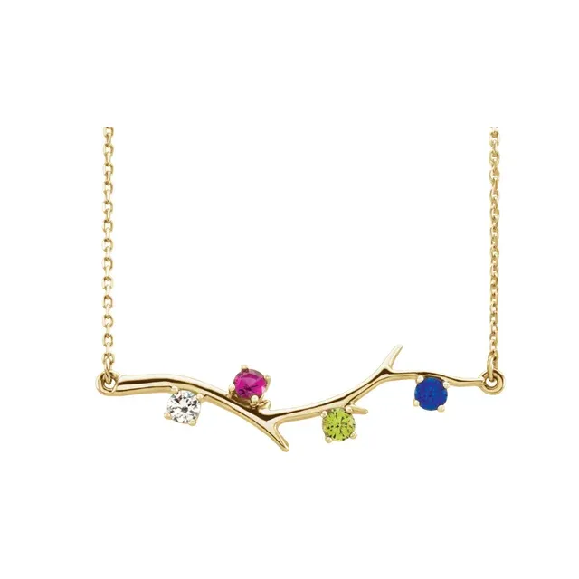 Family Necklace - 6 Stone Branch Necklace
