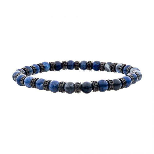 INOX Natural Lapis Lazuli & Blue Sodalite Stone Bracelet