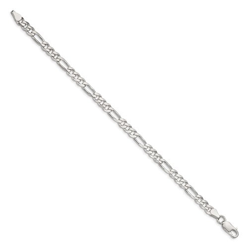 Sterling Silver 5.5MM Figaro Chain Bracelet