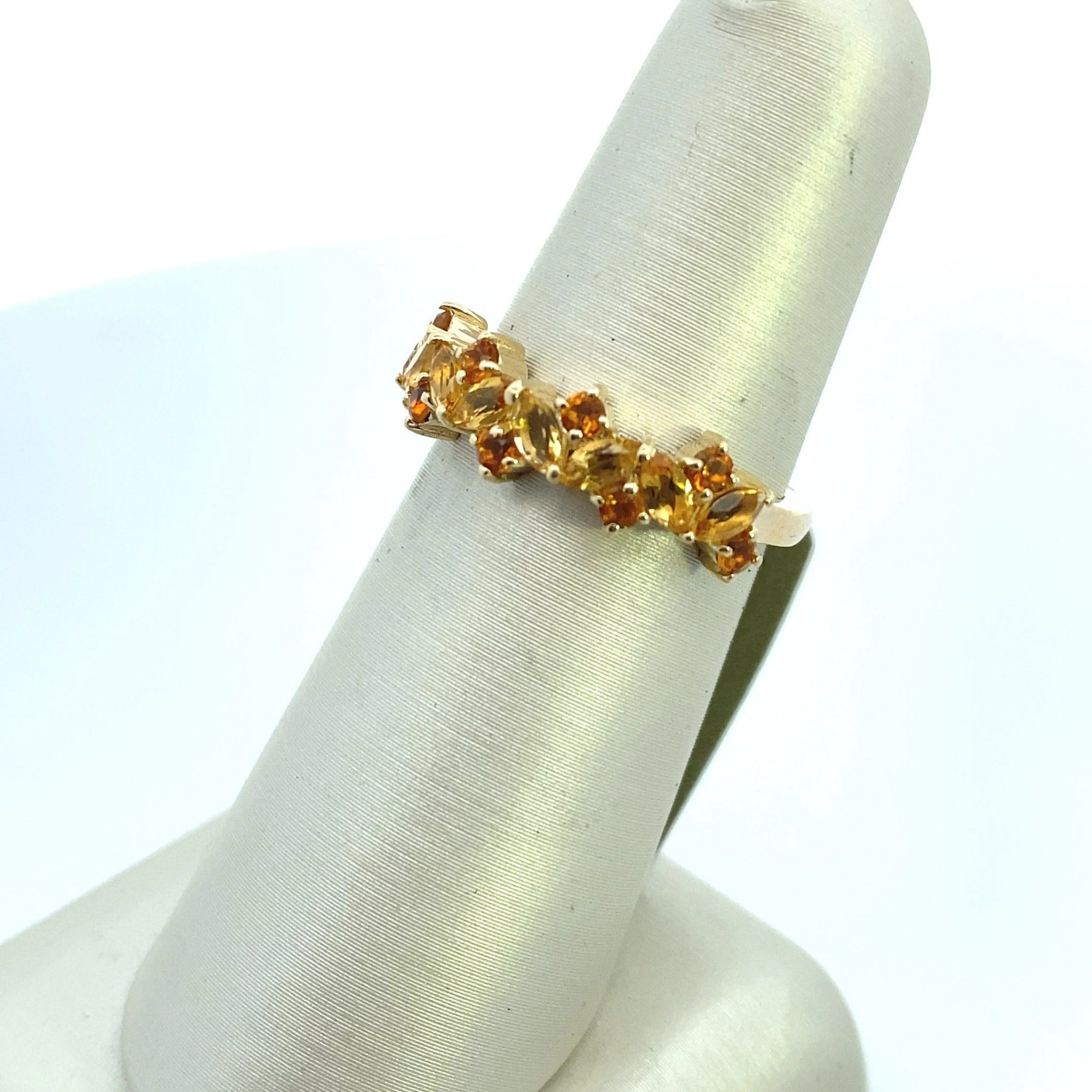 14K Yellow Gold 5/8CT. Citrine Snowdrift Ring