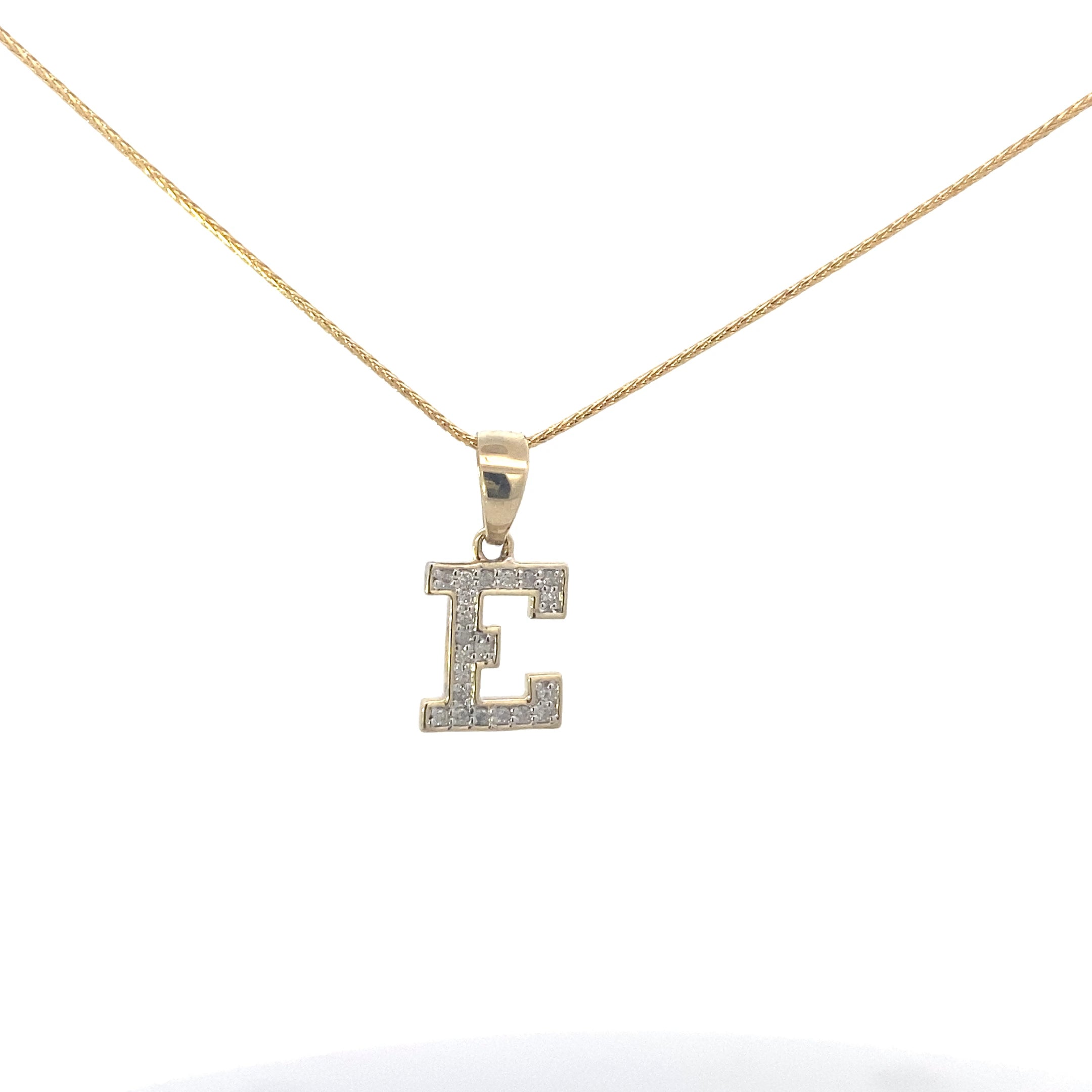10K Yellow Gold 1/10CT. Diamond Initial Letter Pendant