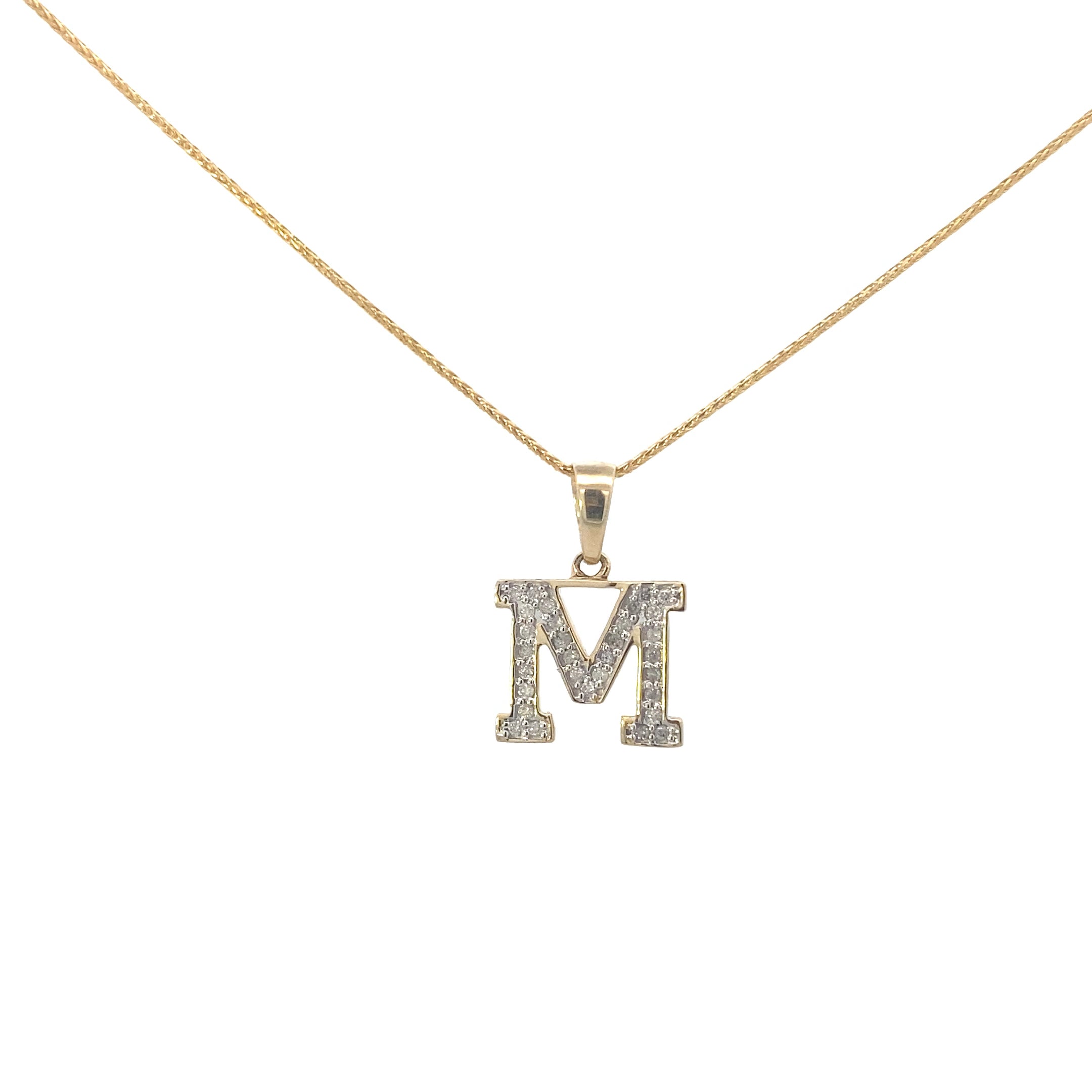 10K Yellow Gold 1/10CT. Diamond Initial Letter Pendant