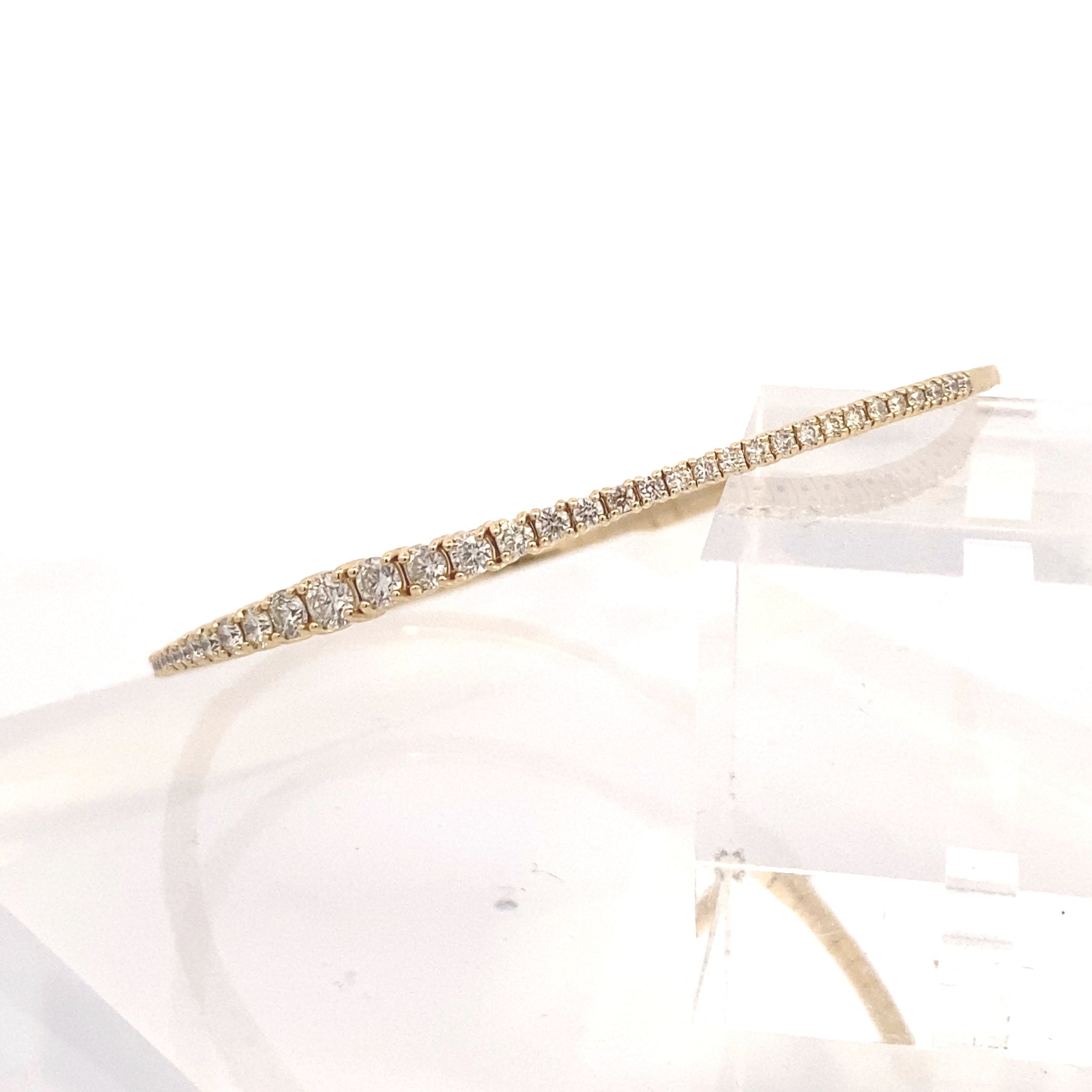 14K Yellow Gold Flexible 1.25CTW. Diamond Tennis Flexi Bracelet