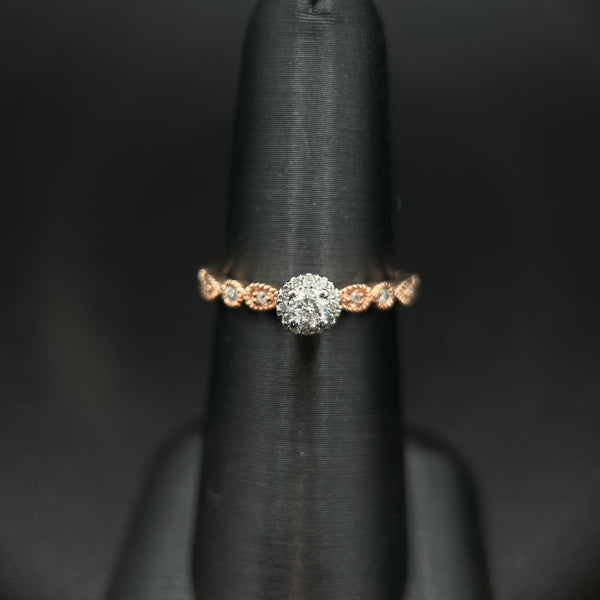 10K Rose Gold 1/4CT. Diamond Promise Ring