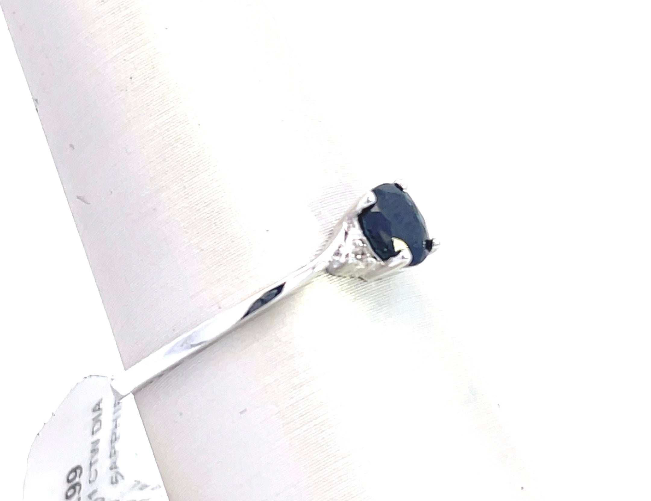 10K White Gold 0.01CT. Natural Sapphire & Diamond Ring