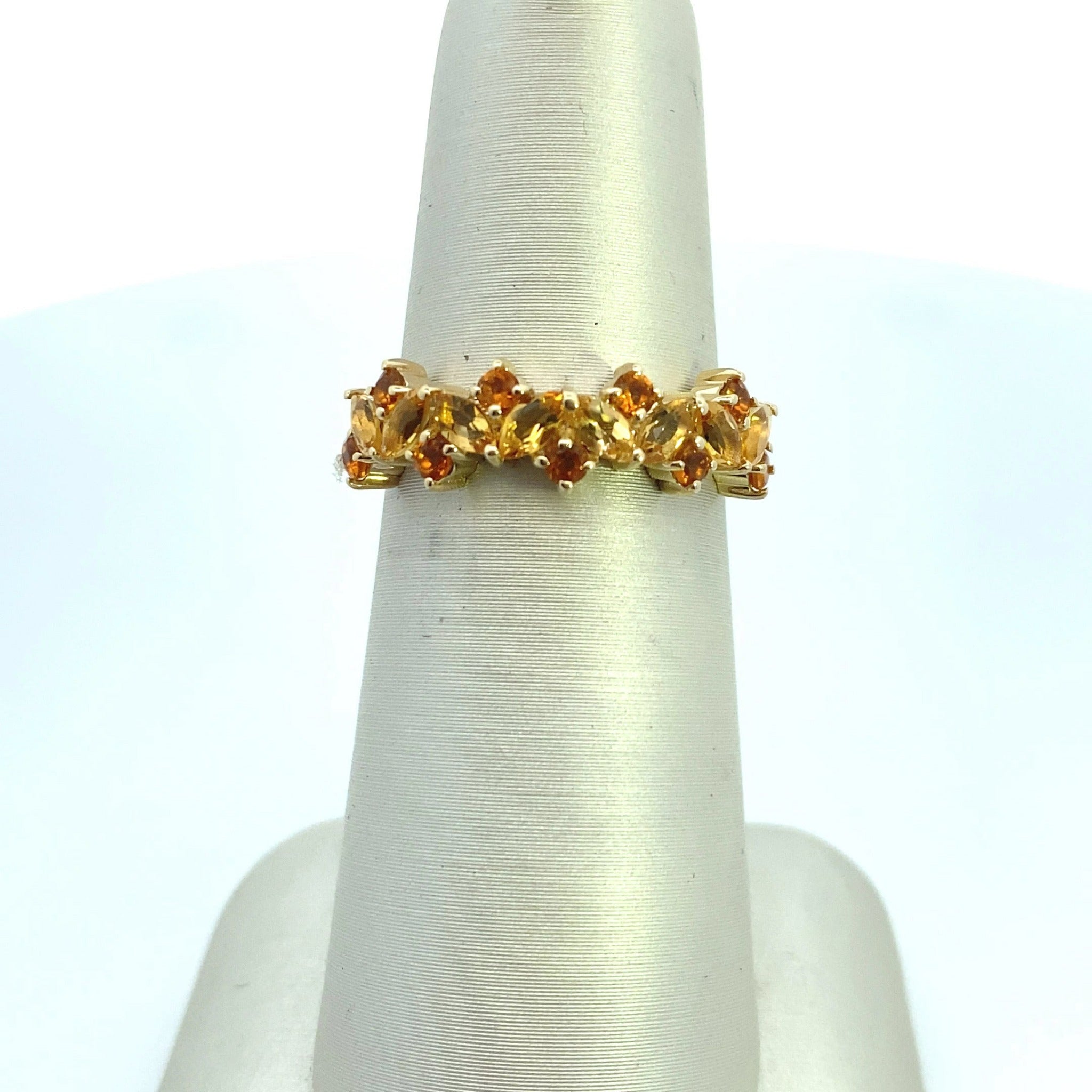 14K Yellow Gold 5/8CT. Citrine Snowdrift Ring