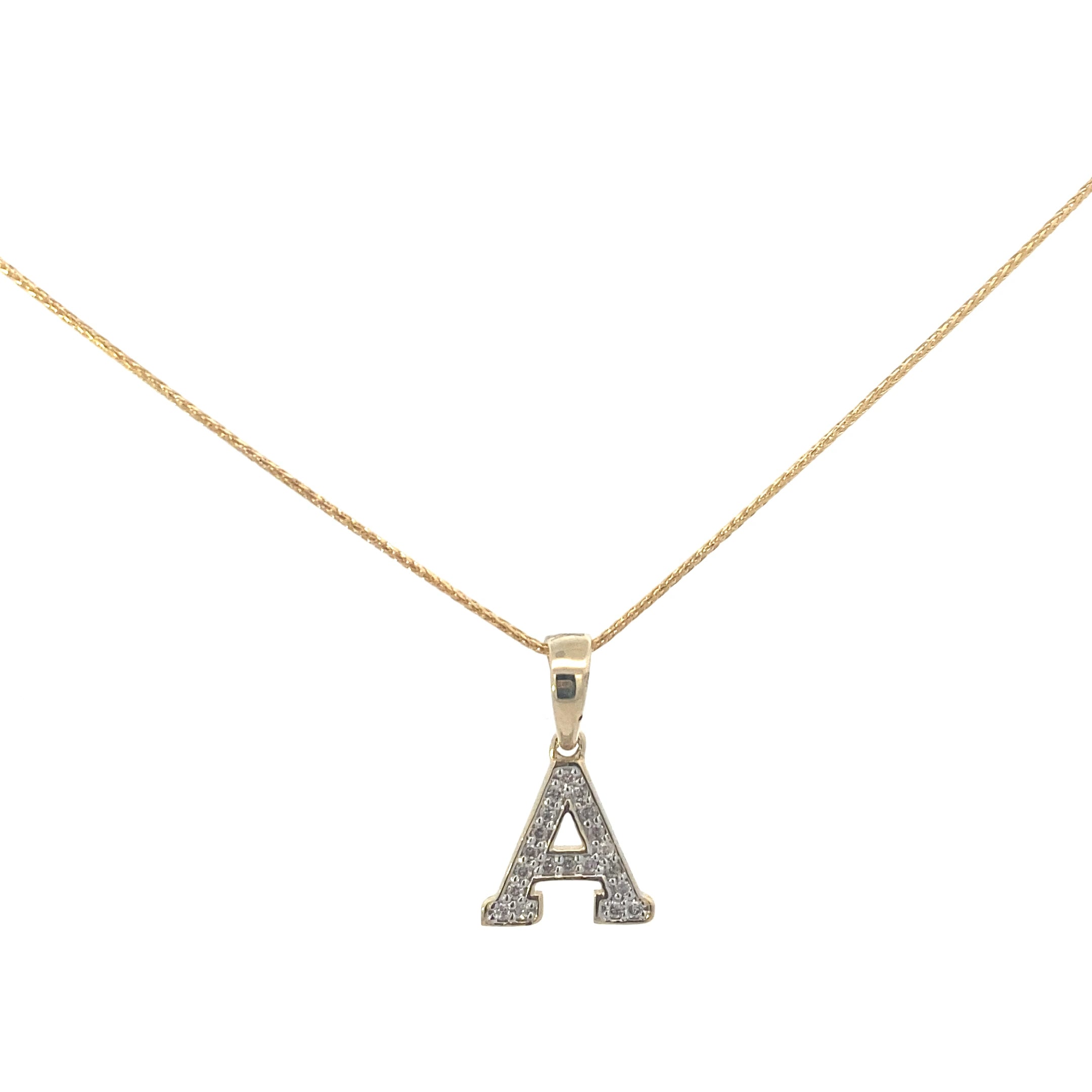 10K Yellow Gold 1/10CT. Diamond Initial Letter Pendant