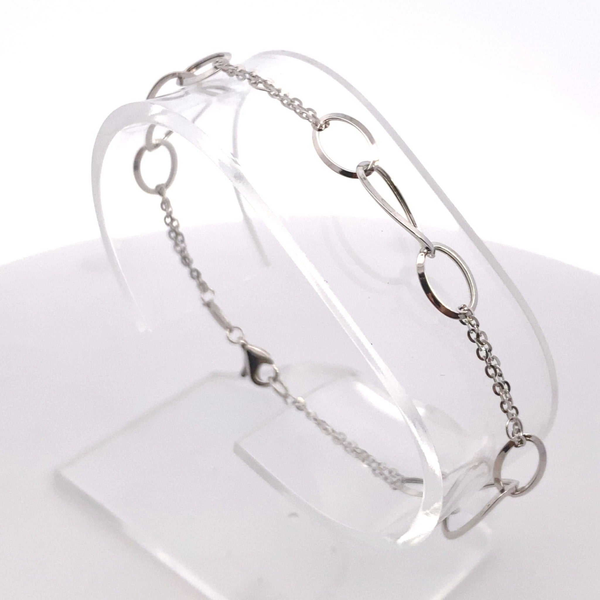 14K White Gold Two Strand Cable Chain With Oval Links