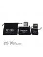 INOX Stainless Steel Meteorite Inlay Cross Pendant with Black IP Box Chain