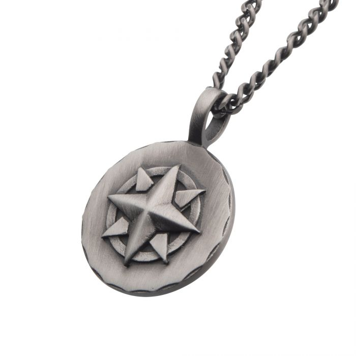 INOX Gun Metal Plated 15MM Pendant with 22" Chain