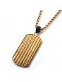 INOX Stainless Steel Rugged American Flag Pendant with Box Chain