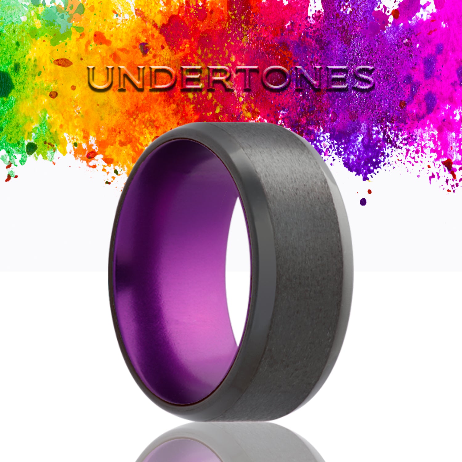 Men's 7MM Zirconium Band with Knife-Edges & Purple Satin Sleeve