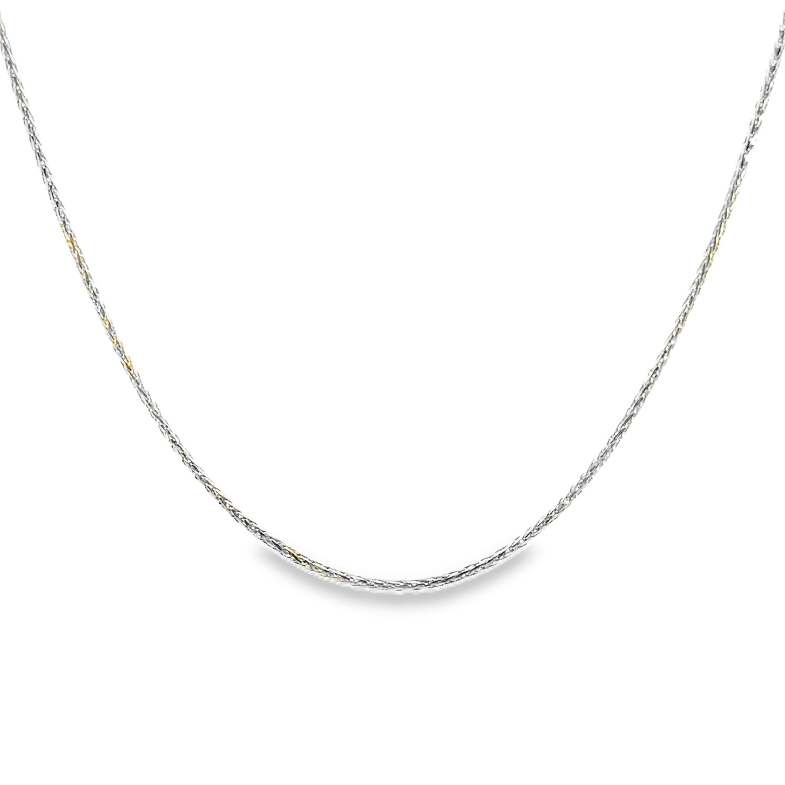 10K White Gold 0.8MM 18" Baby Wheat Chain