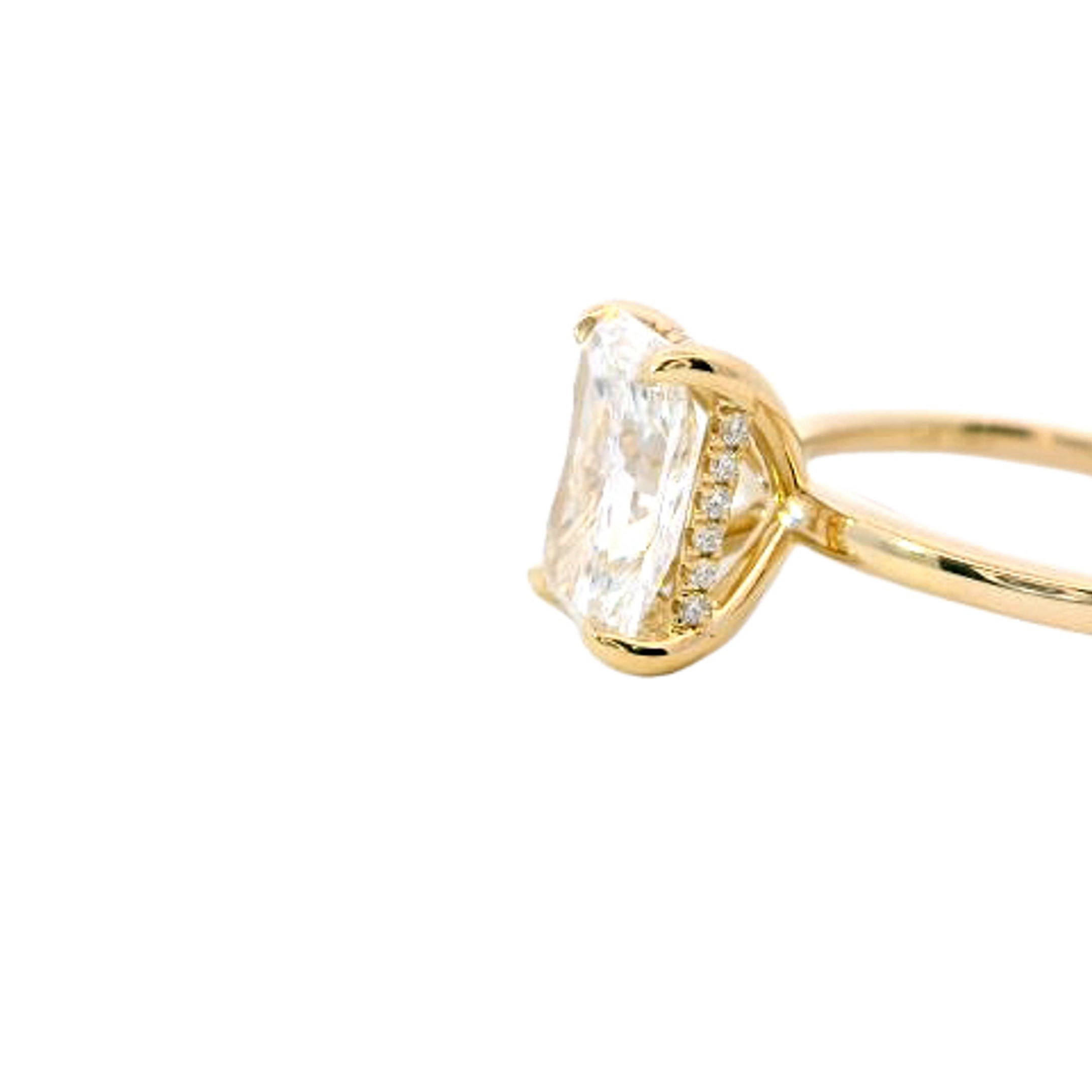 14k Yellow Gold 2.00CT. Radiant Cut Lab Grown Certified Diamond Ring