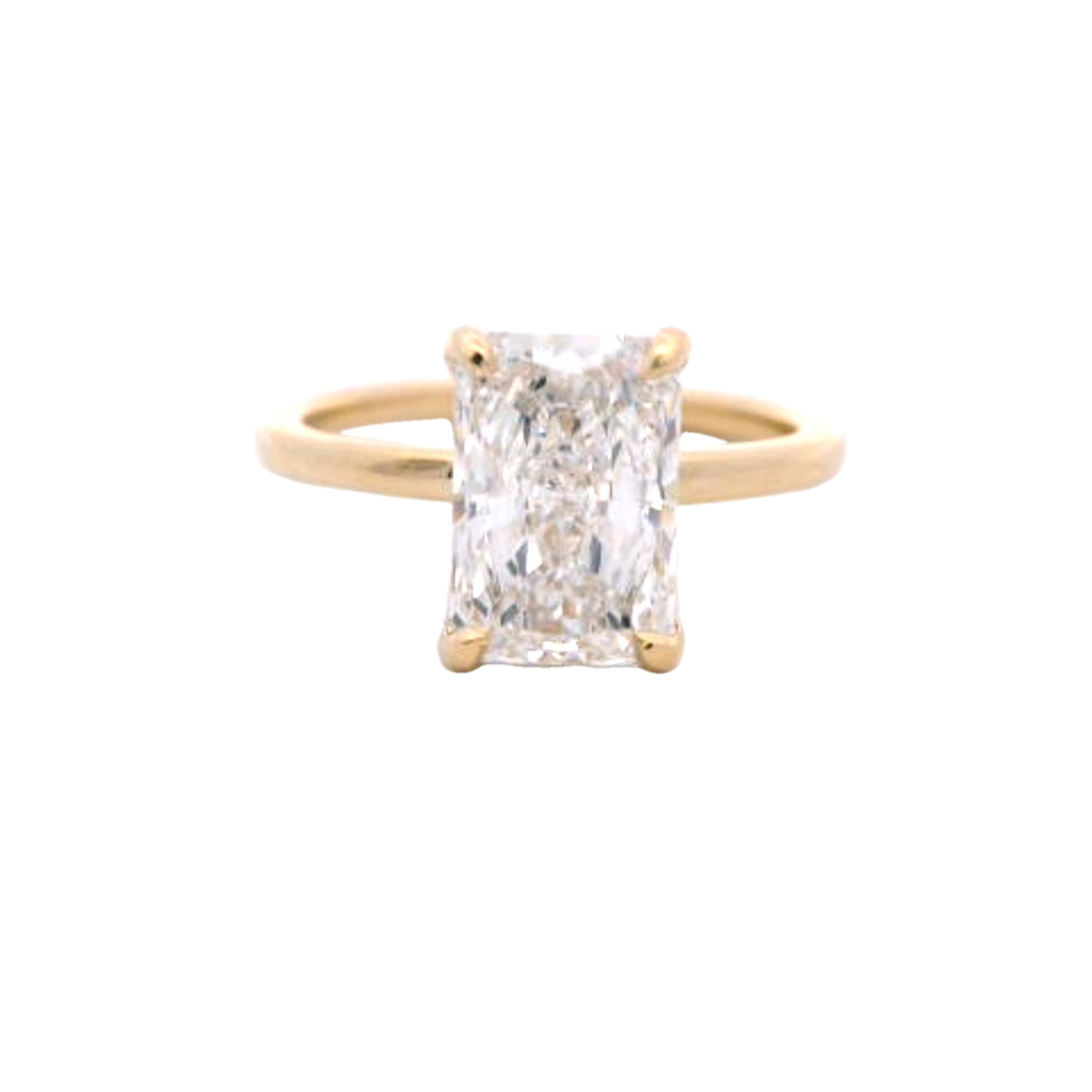 14k Yellow Gold 2.00CT. Radiant Cut Lab Grown Certified Diamond Ring