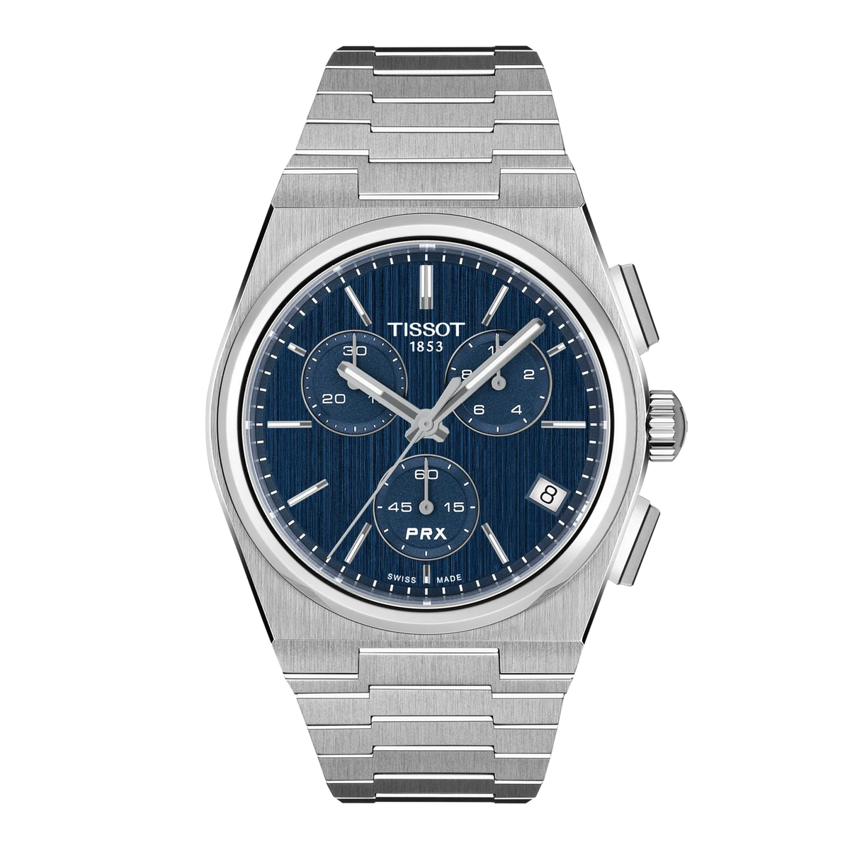 Tissot PRX 41mm Men's Swiss Quartz Chronograph PowerDrive Blue Dial Watch
