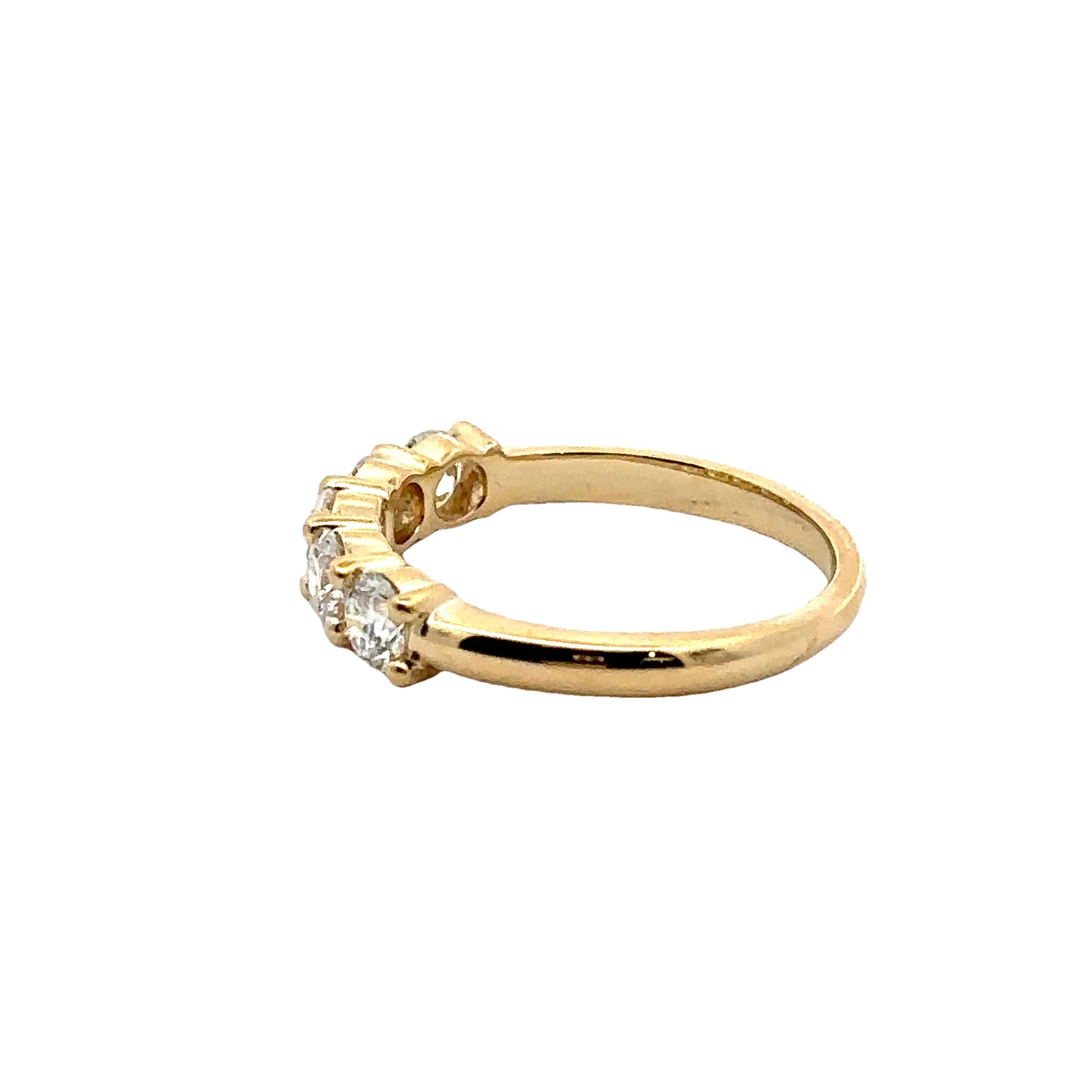 14K Yellow Gold 1.00CTW Lab-Grow Diamond 5 Stone Ring