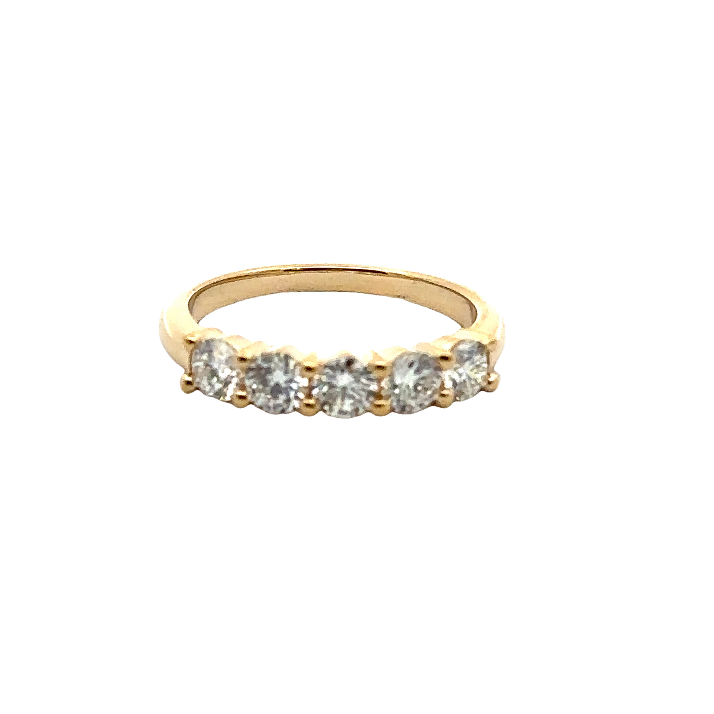 14K Yellow Gold 1.00CTW Lab-Grow Diamond 5 Stone Ring