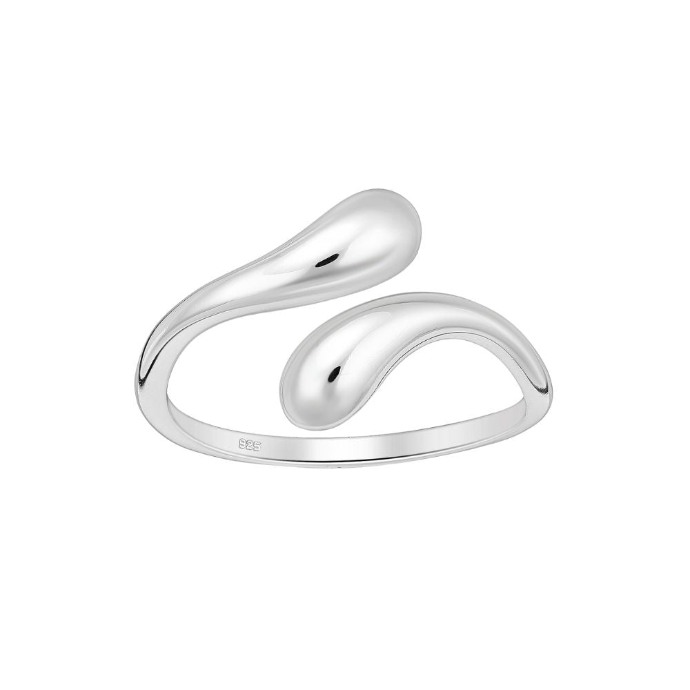 Sterling Silver Polished Adjustable Bypass Ring
