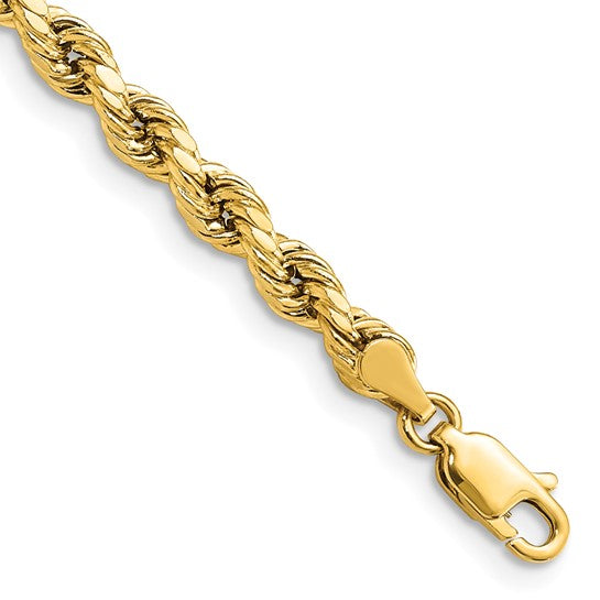 10K Yellow Gold 4MM Hollow Rope 22" Chain clasp 