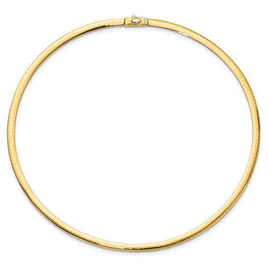 14K 4mm Two-tone Reversible Omega Necklace