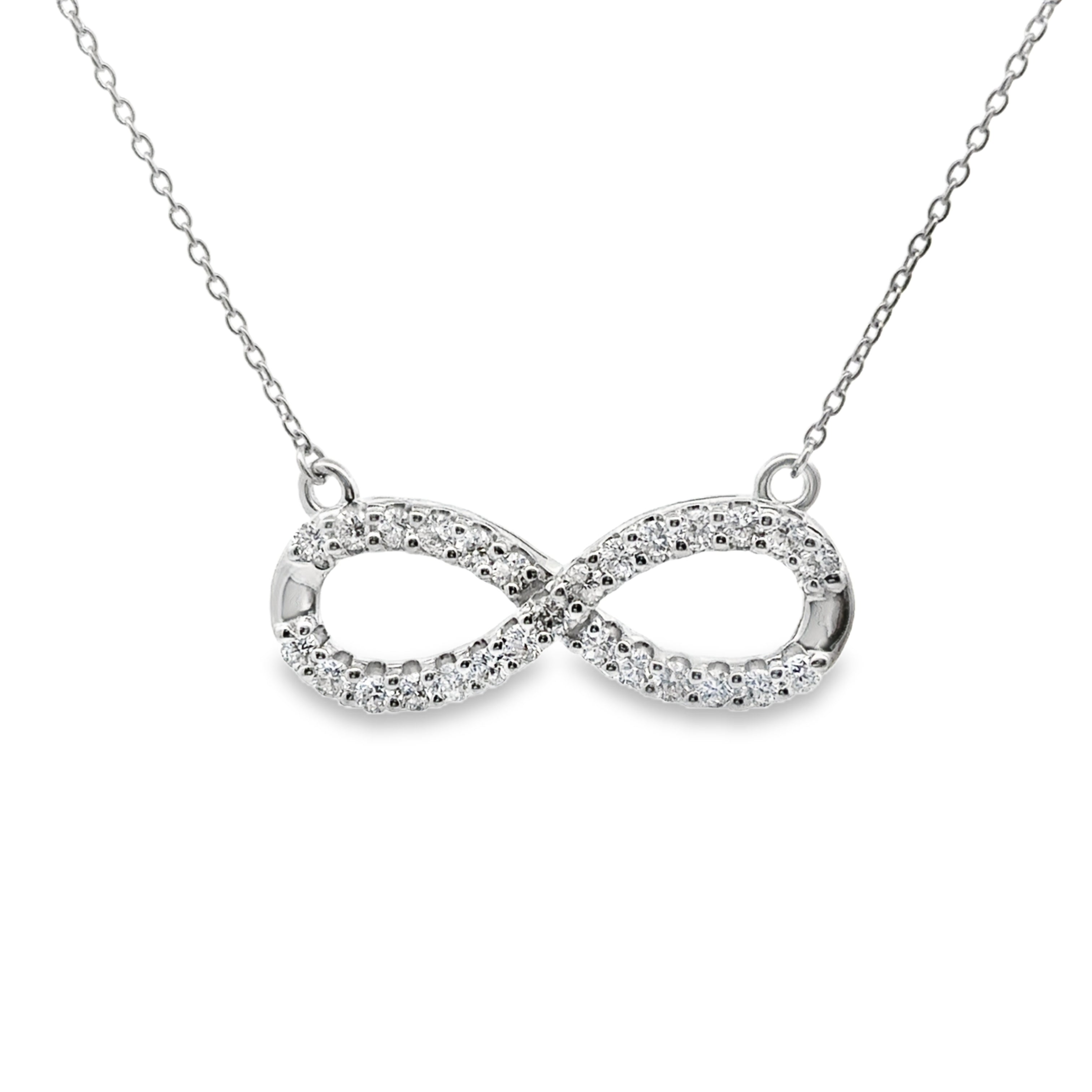 Front View of Sterling Silver 0.50CTW. Bezel Set Lab-Grown Diamond Link Necklace