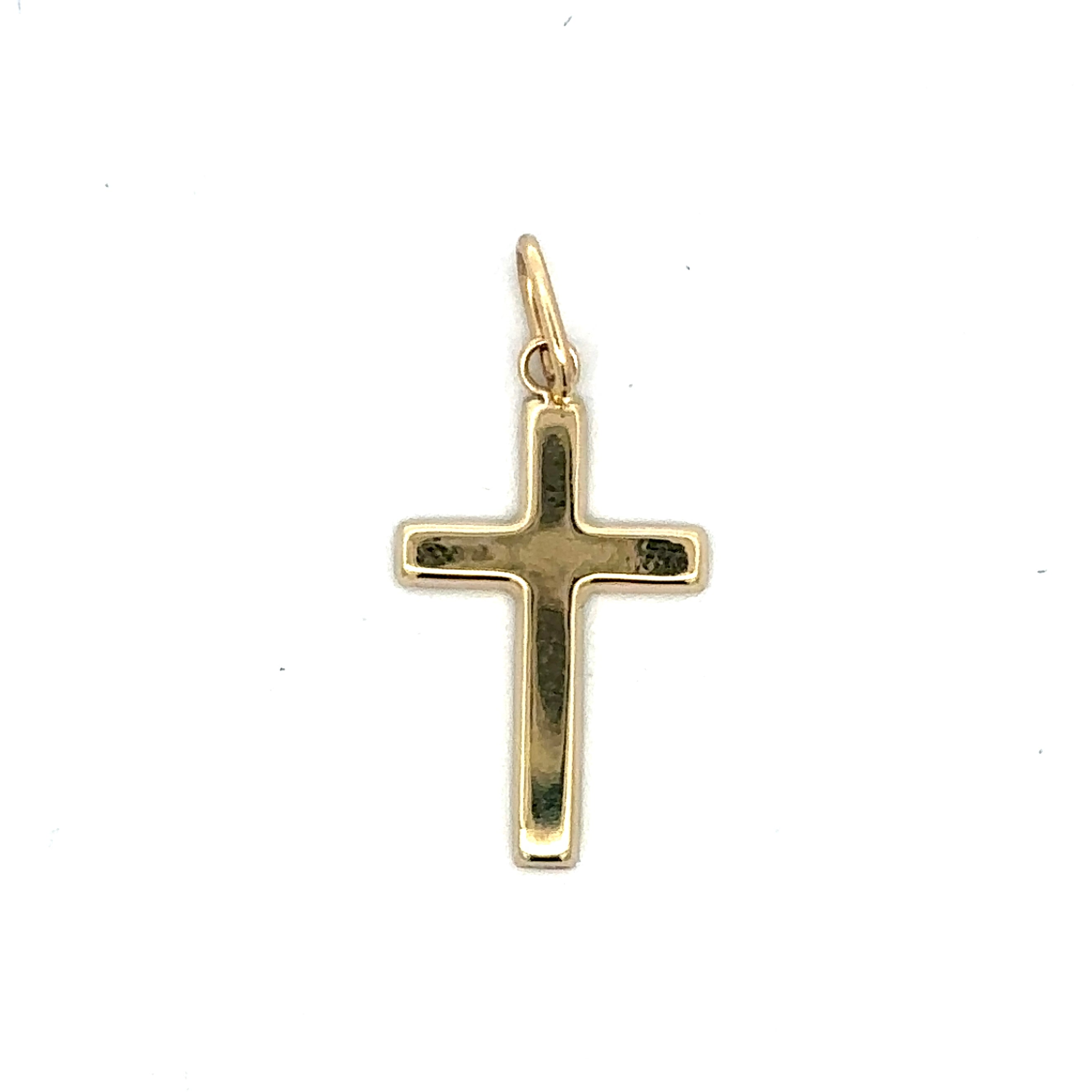 Estate Collection: 10K Yellow Gold Polished Hollow Cross Pendant (without Chain)