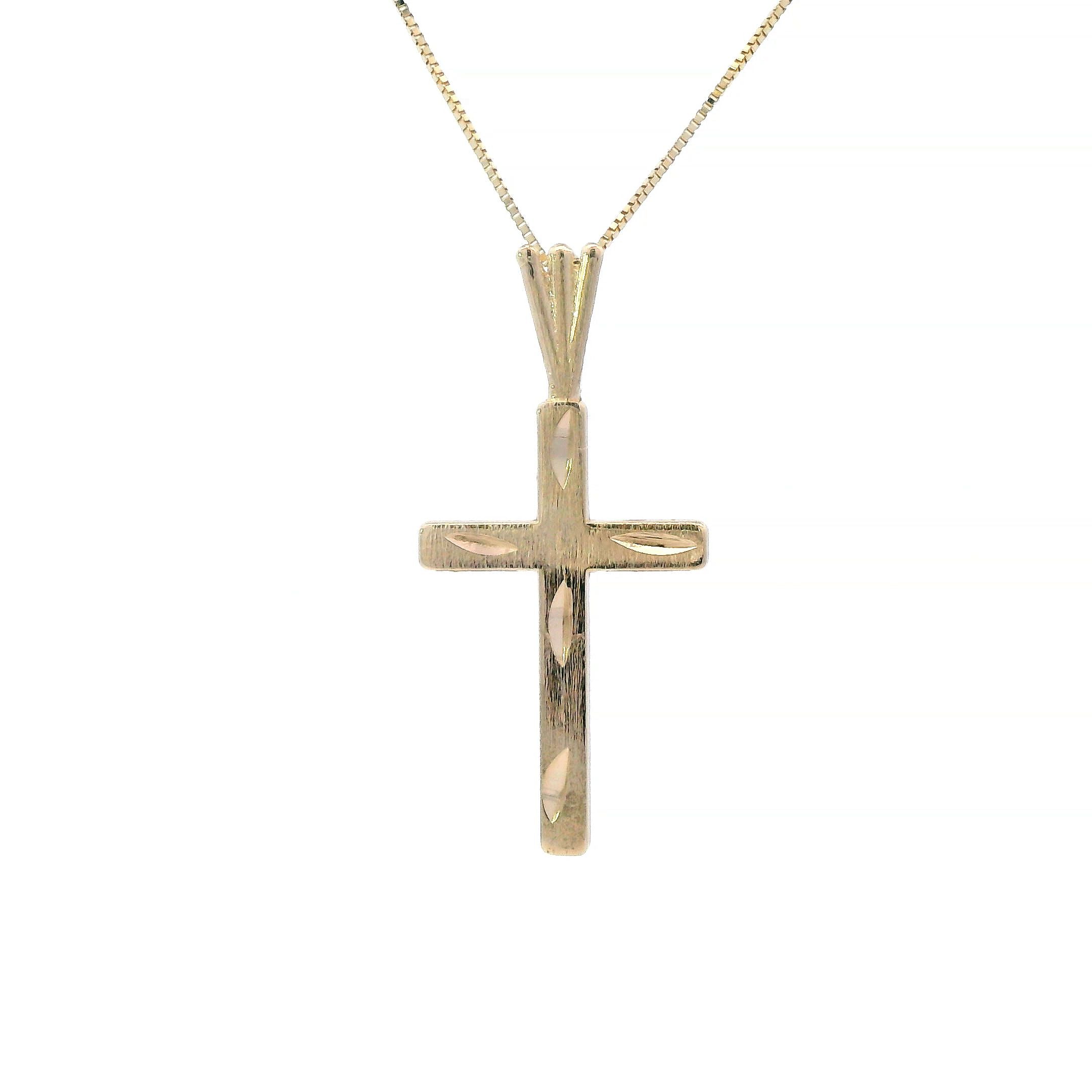 Estate Collection: 14K Yellow Gold Cross Slide Pendant without Chain