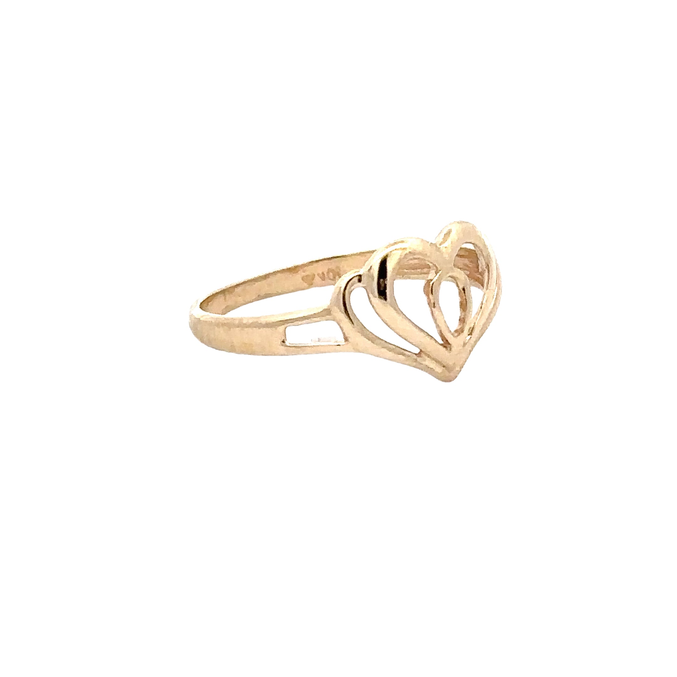 Estate Collection: 10K Yellow Gold Heart Design Ring