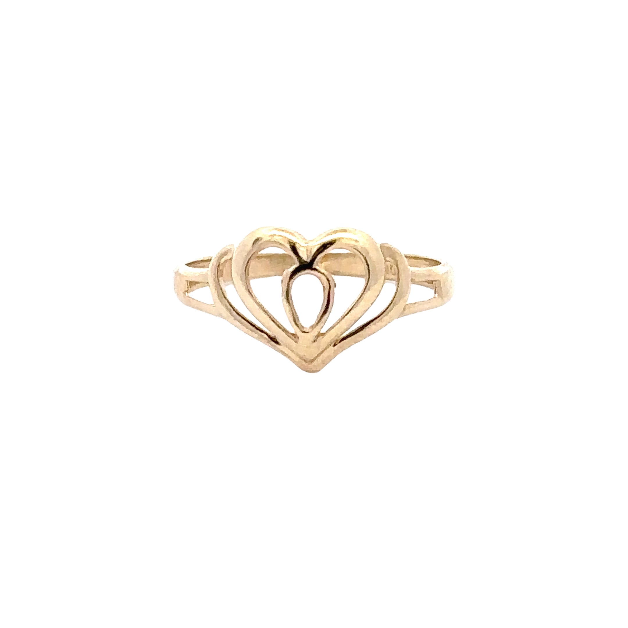 Estate Collection: 10K Yellow Gold Heart Design Ring