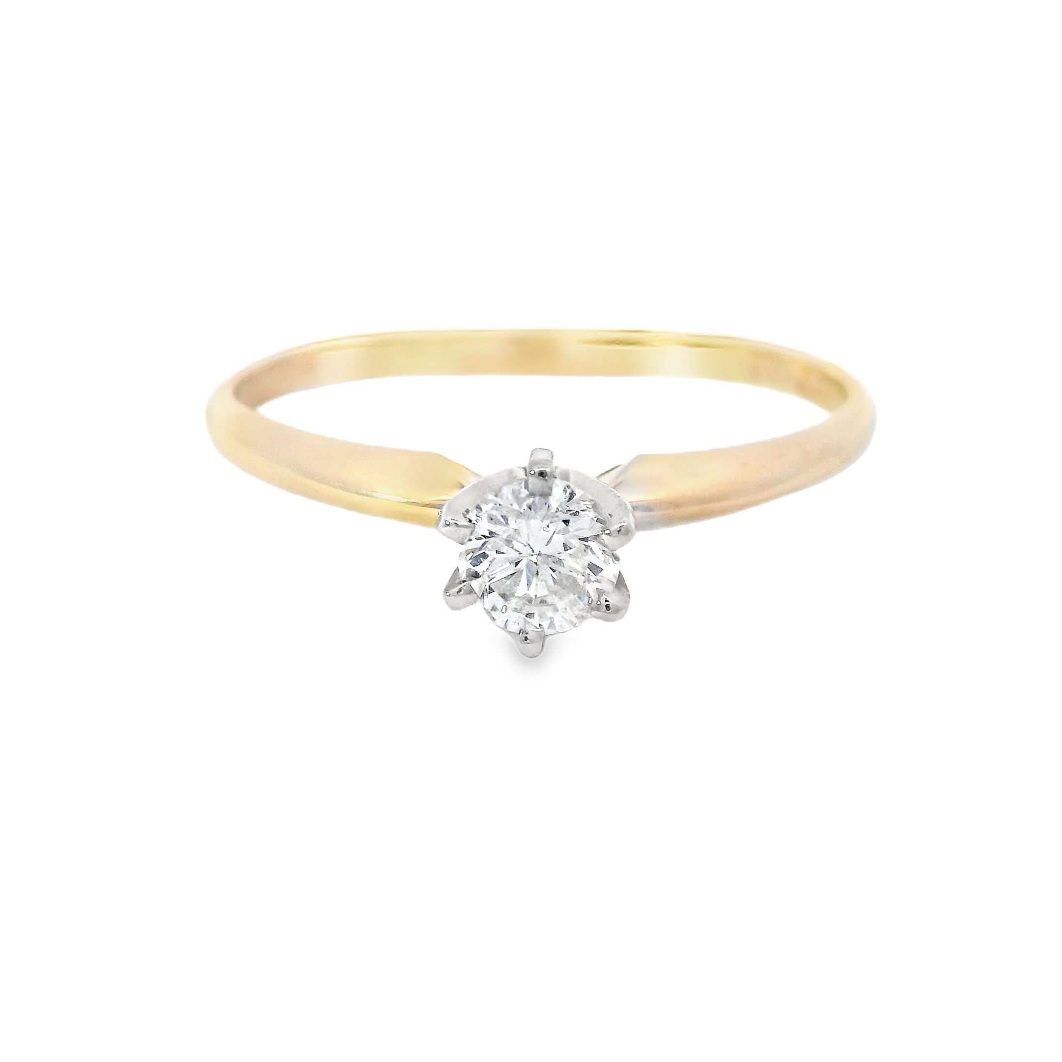 Estate Collection: 14K Yellow Gold 1/3CT. Round Diamond Solitaire Engagement Ring