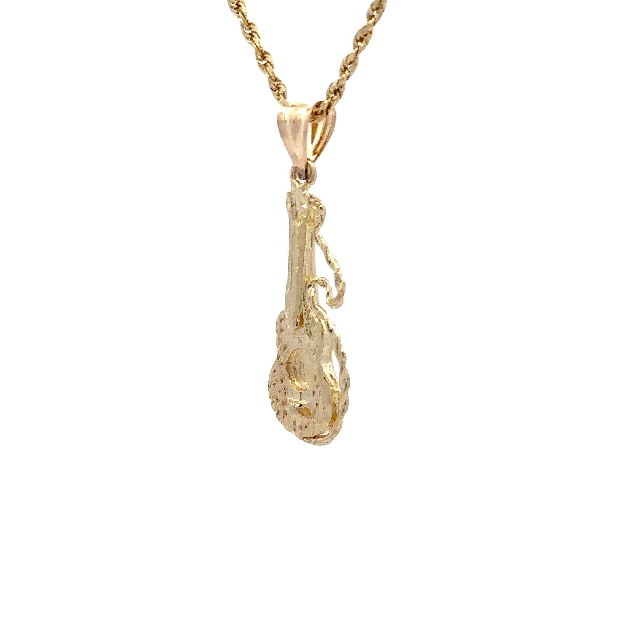 Estate Collection: 14K Yellow Gold Guitar Pendant without Chain