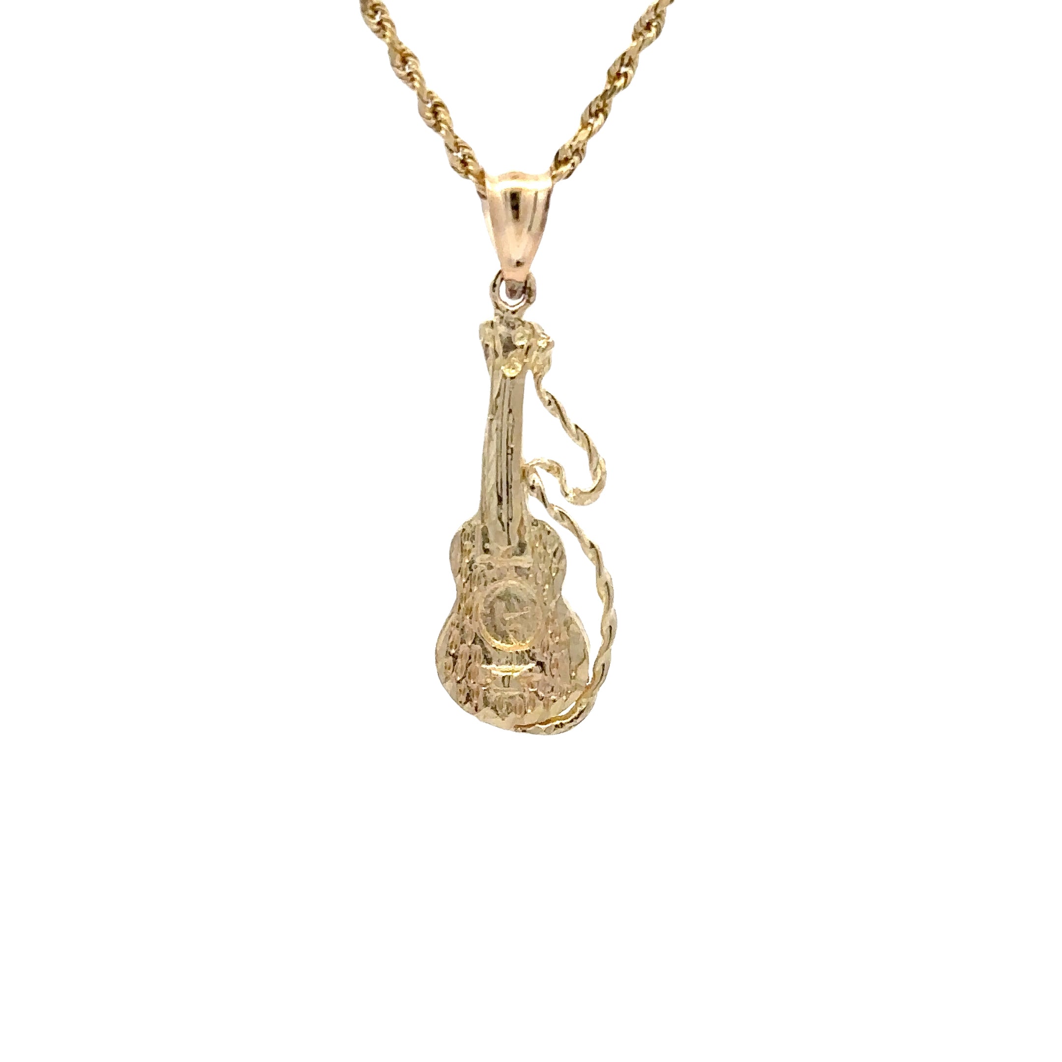 Estate Collection: 14K Yellow Gold Guitar Pendant without Chain