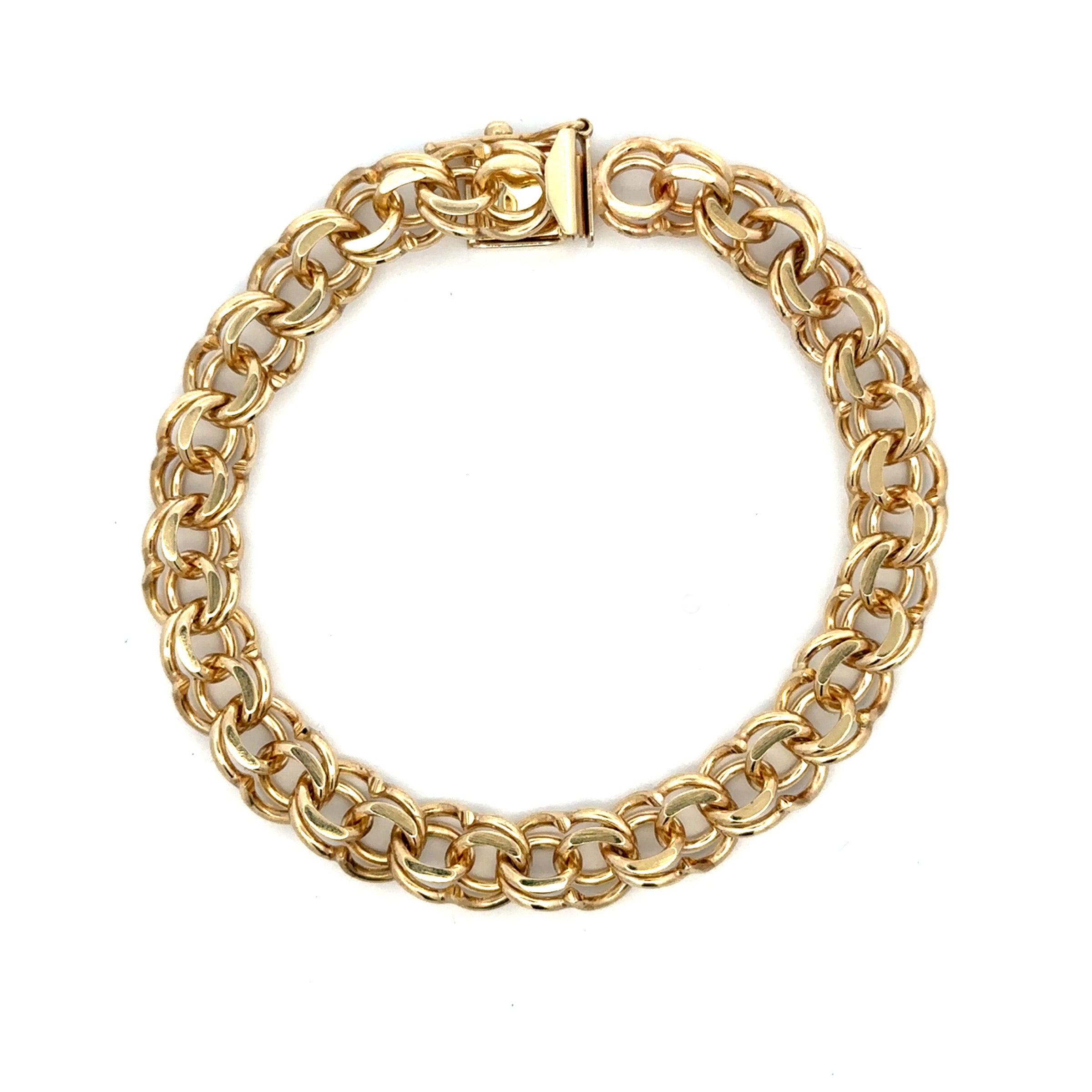 Estate Collection: 10K Yellow Gold 7" Double Link Bracelet