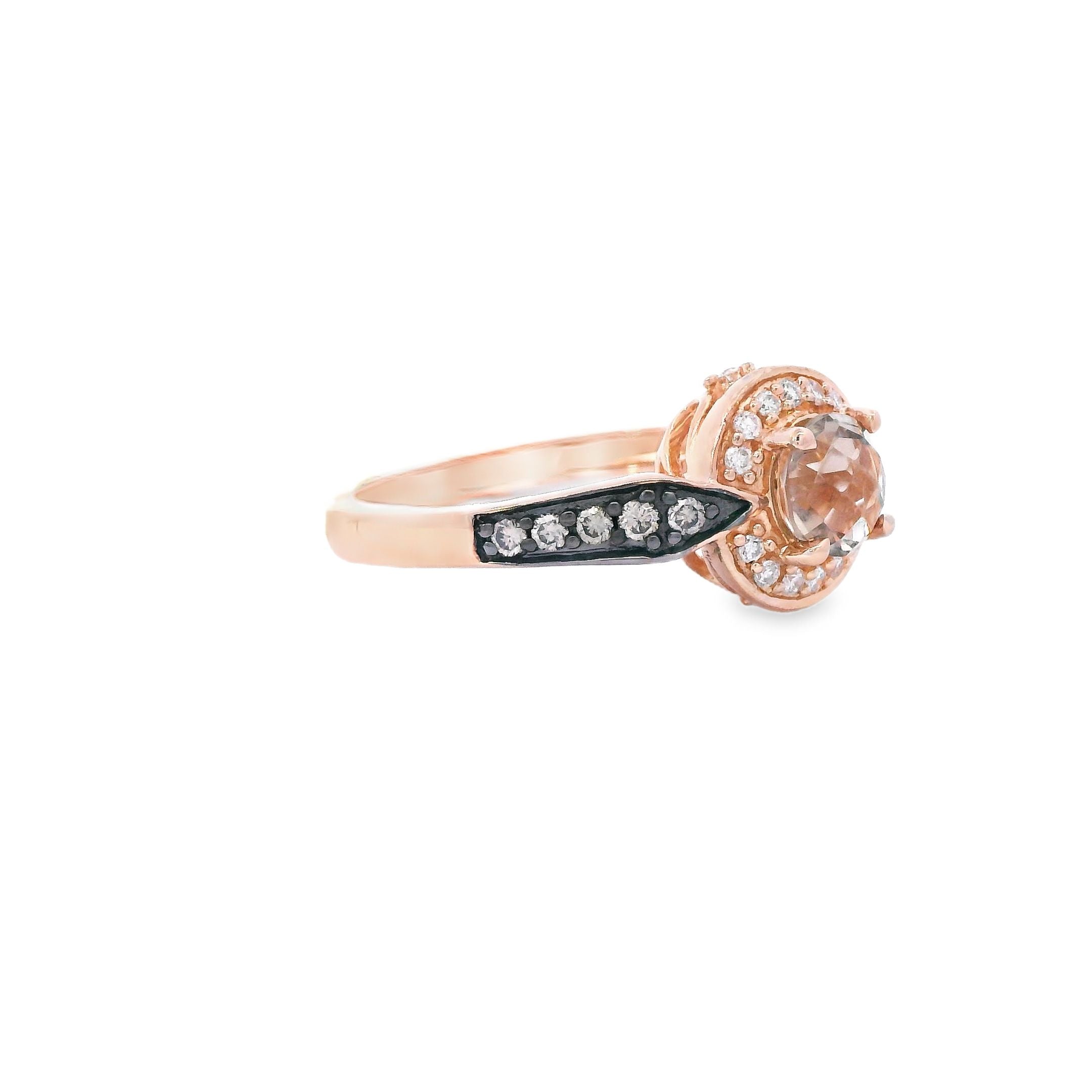 Estate Collection: 14K Rose Gold Le Vian Rose-Cut Gemstone & Diamond Halo Ring