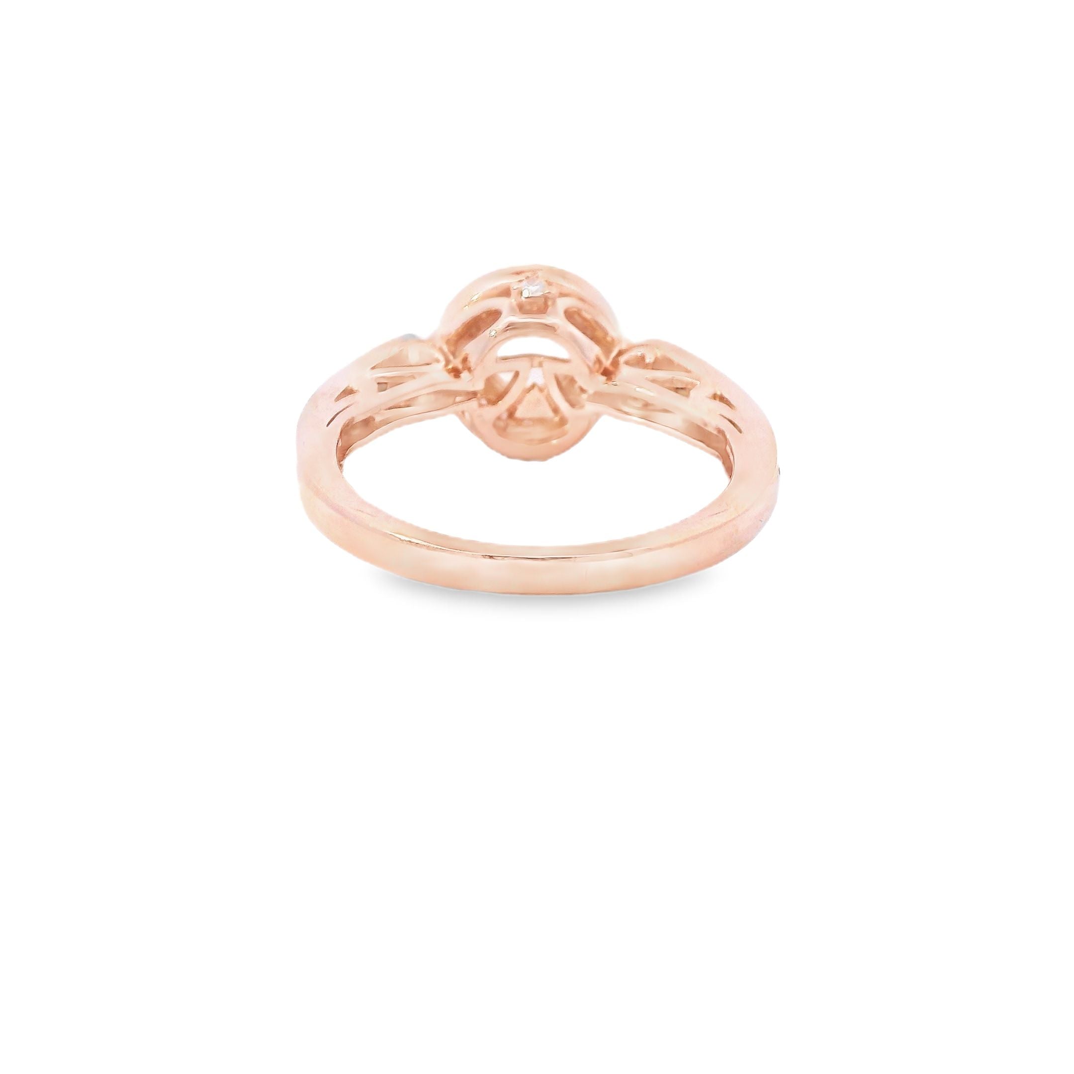 Estate Collection: 14K Rose Gold Le Vian Rose-Cut Gemstone & Diamond Halo Ring