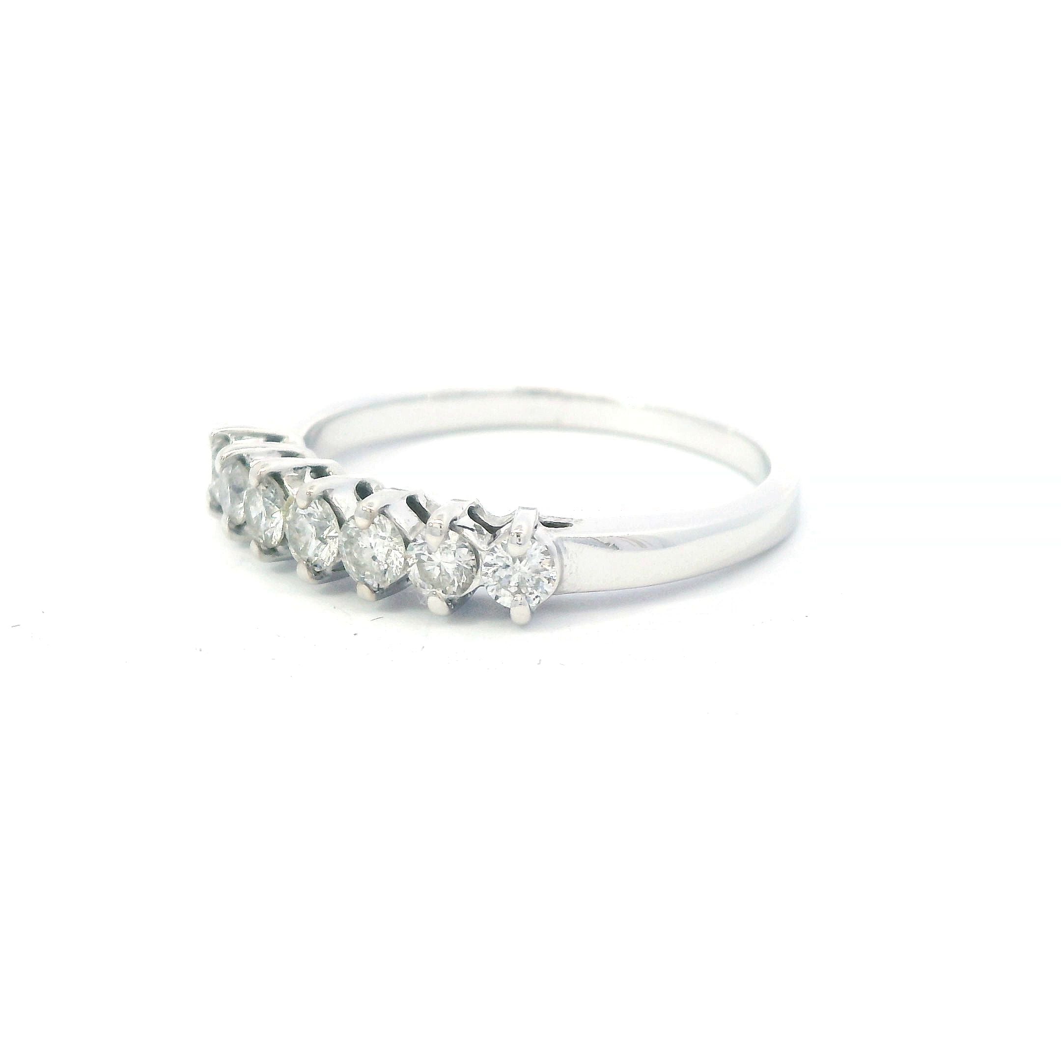 Estate Collection: 14K White Gold 7-Across Diamond Band