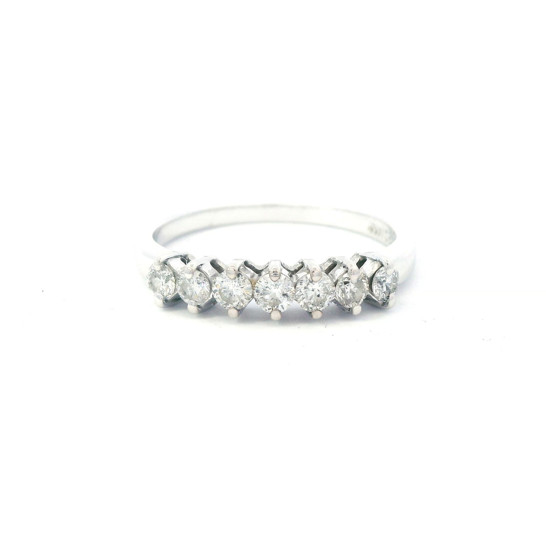 Estate Collection: 14K White Gold 7-Across Diamond Band