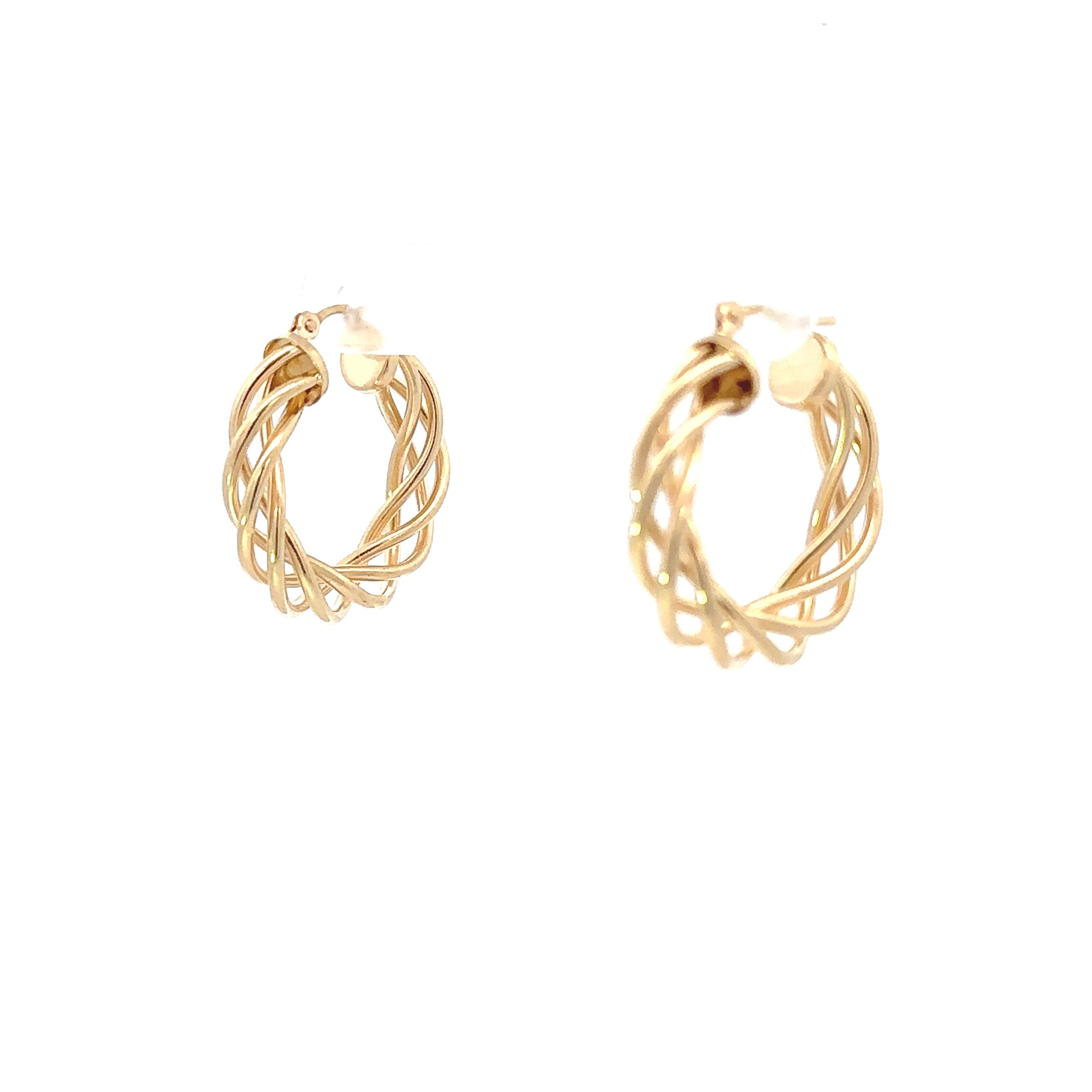 Estate Collection: 14K Yellow Gold 4-Strand Twisting Hoop Earrings