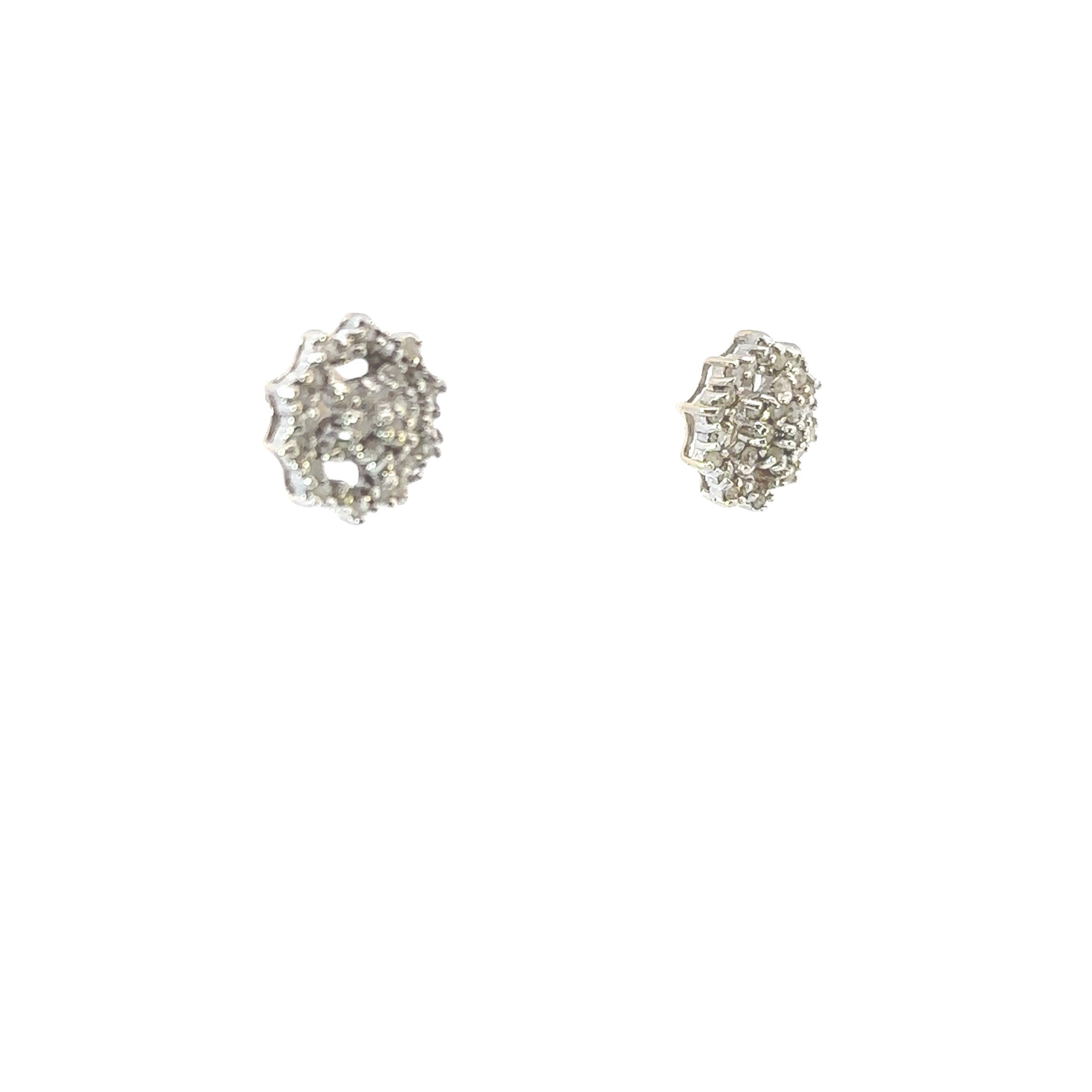 Estate Collection: 10K Yellow Gold Elegant Diamond Cluster Stud Earrings