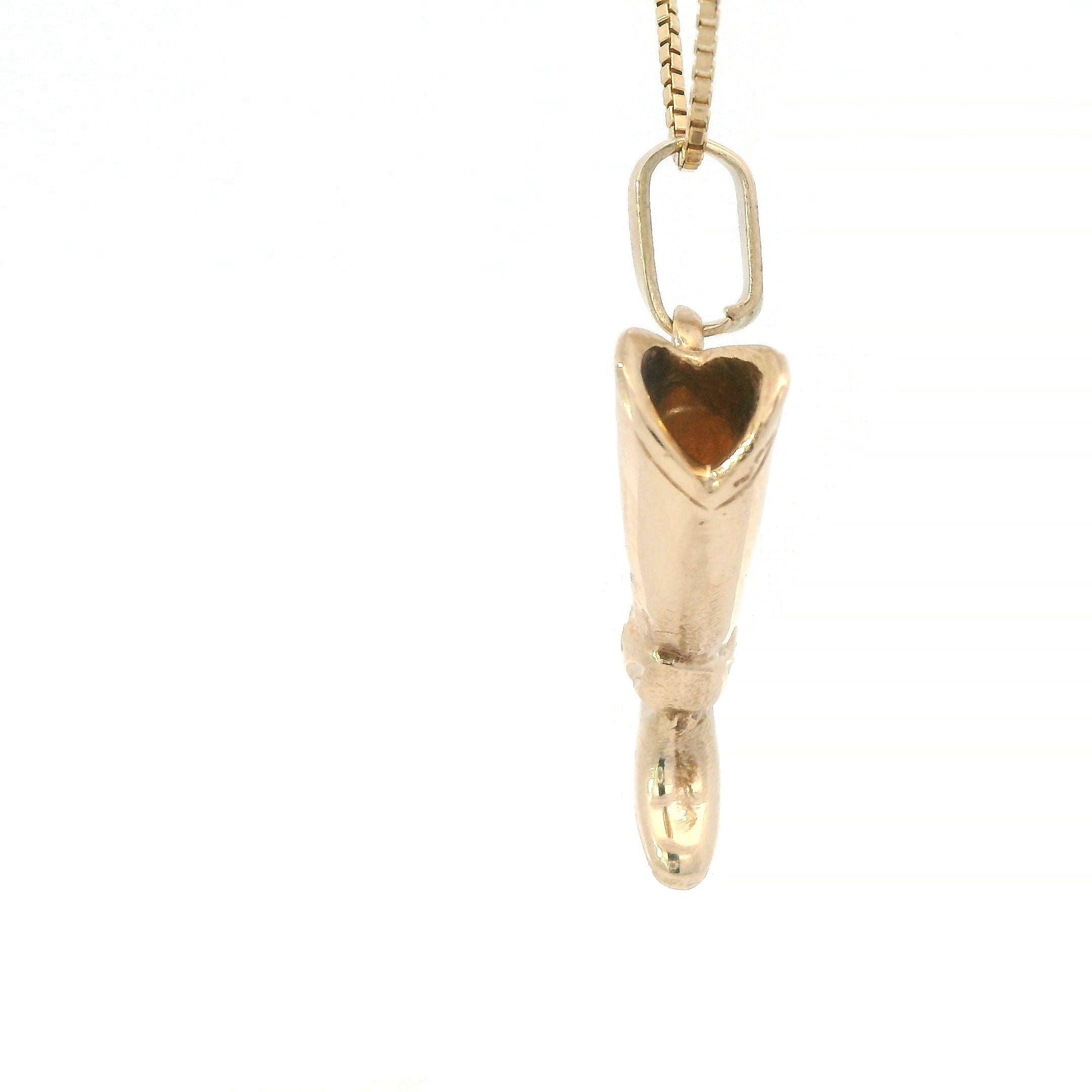 Estate Collection: 14K Yellow Gold Cowgirl Boot Pendant without Chain