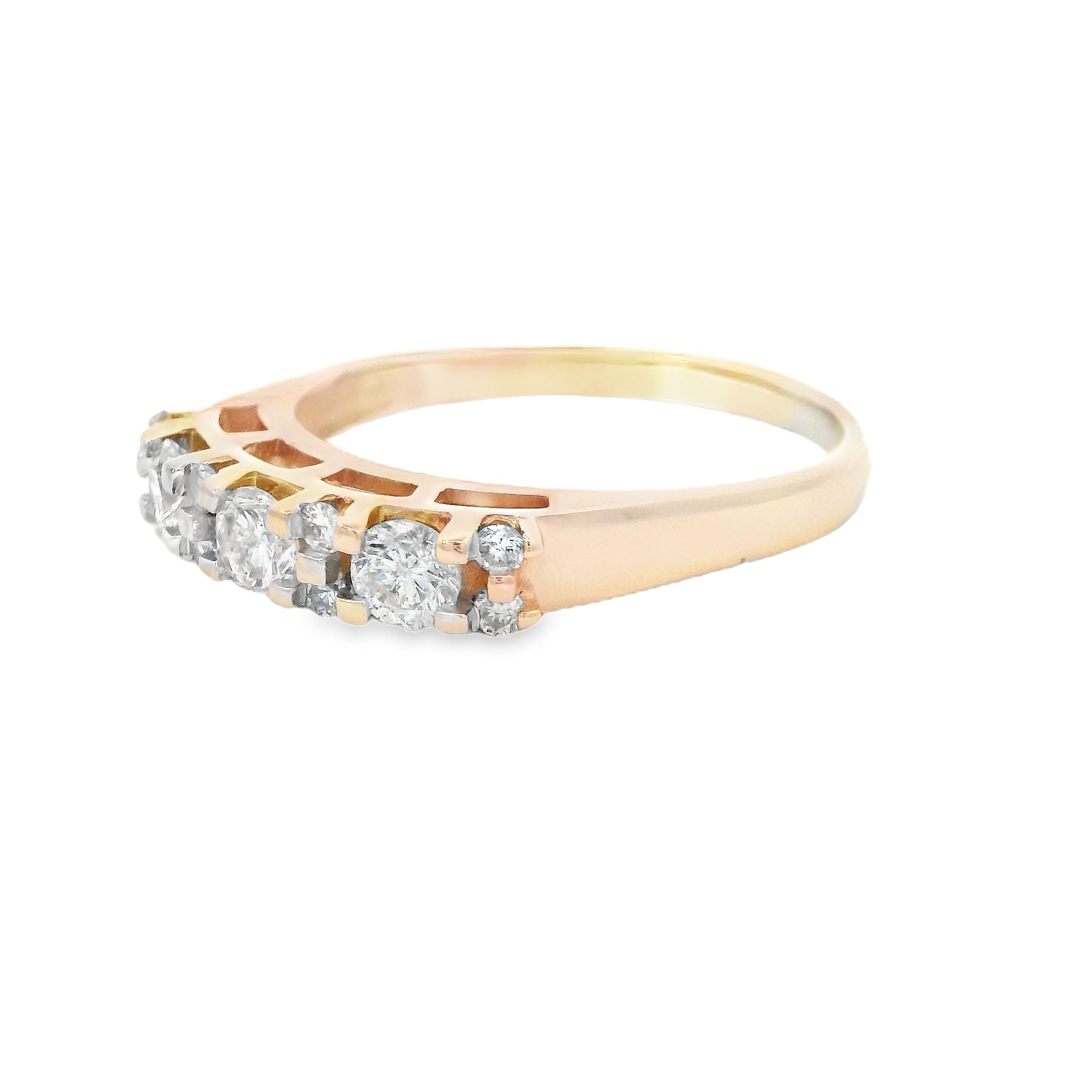 Estate Collection: 14K Yellow Gold Round Diamond Band