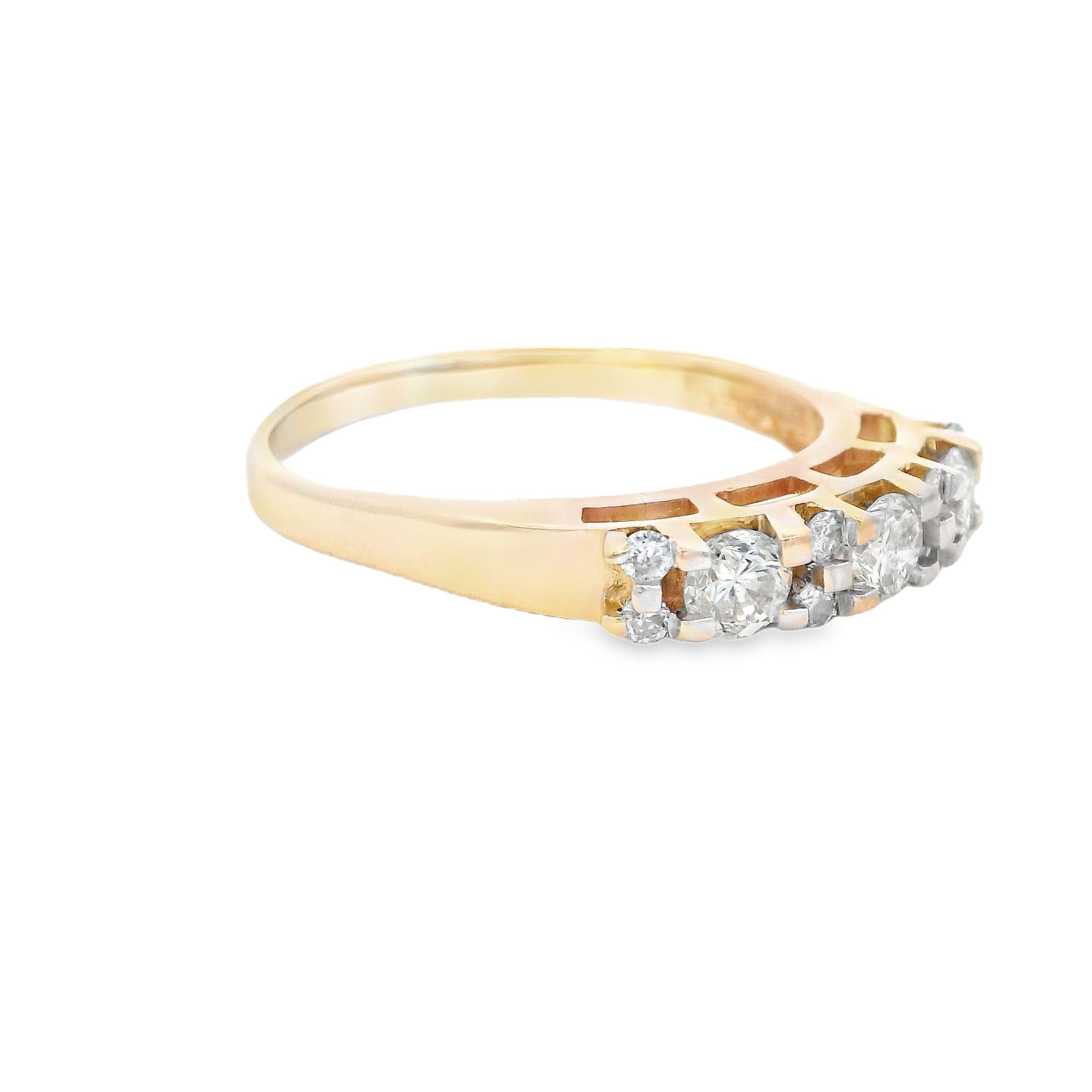 Estate Collection: 14K Yellow Gold Round Diamond Band